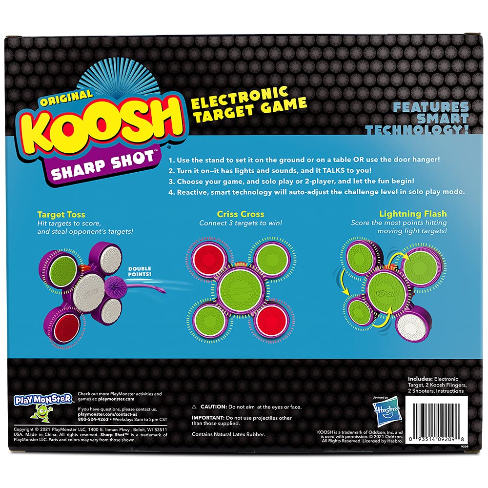 Koosh Sharp Shot - Interactive Target Game Set with 3 Fun Modes - Play Solo, with Friends or Against AI - Perfect for Kids Ages 6+ - Indoor & Outdoor Family Fun Activity