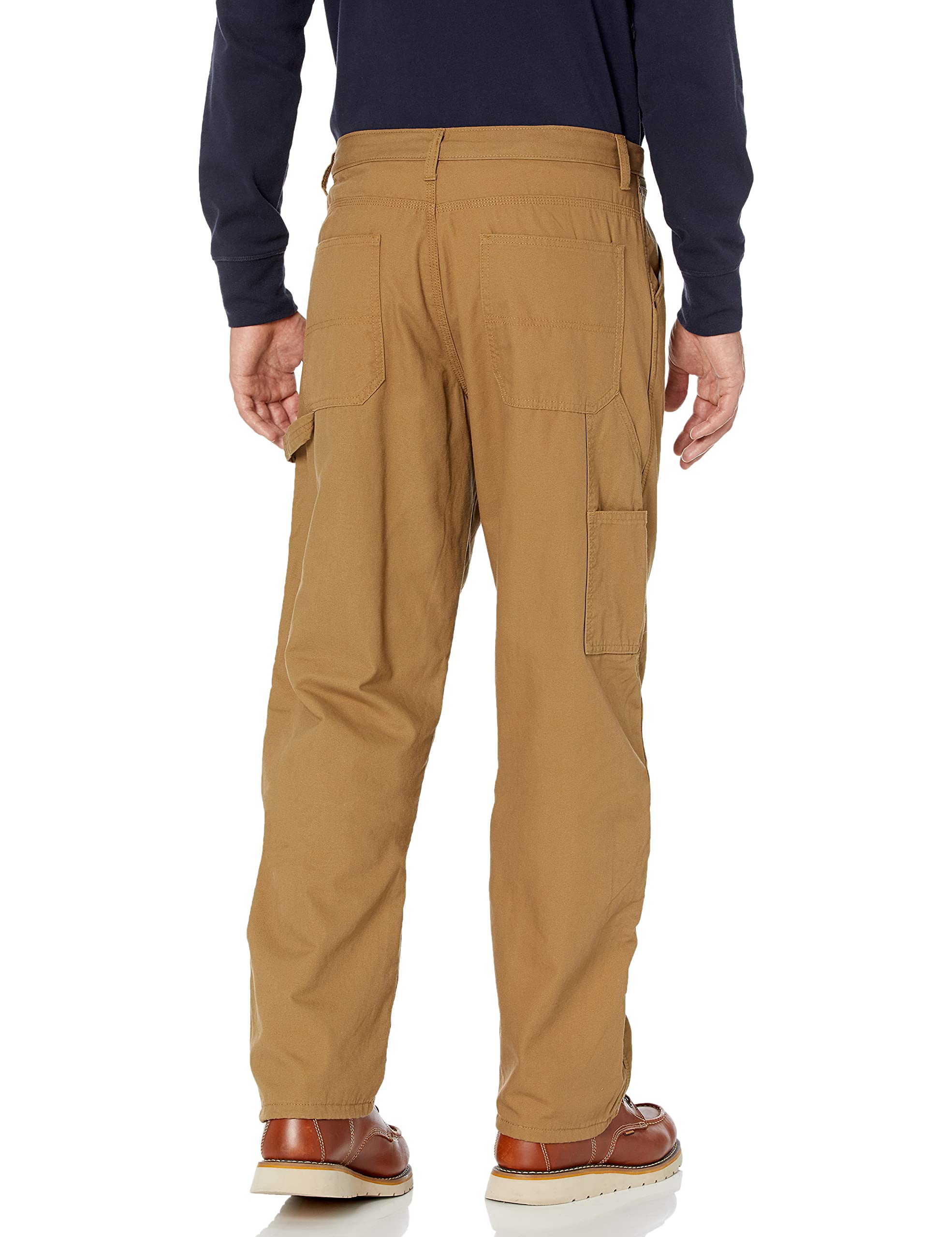 Wrangler Authentics Men's Fleece Lined Carpenter Pants - Durable Work Pants for Construction, Outdoor & Winter Use