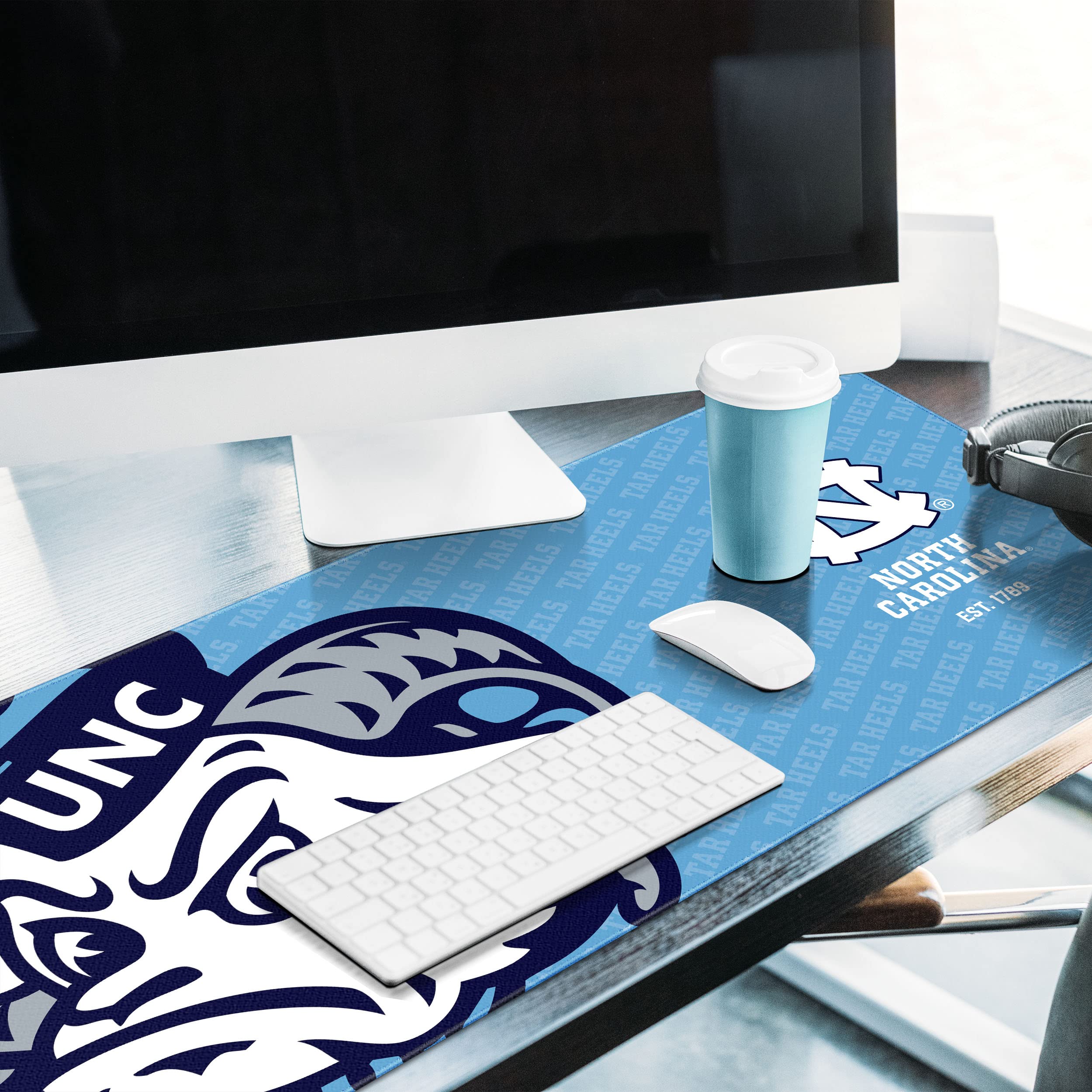 YouTheFan NCAA North Carolina Tar Heels Logo Series Desk Pad - Non-Slip Mouse Pad for Gaming, Office & Home Workspace - Perfect for Fans & Students