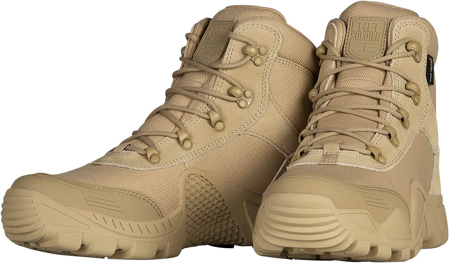 FREE SOLDIER Men's Waterproof Hiking Boots - Tactical Military Work Boots for Outdoor Activities, Lightweight & Durable for Camping, Hunting & Hiking Adventures