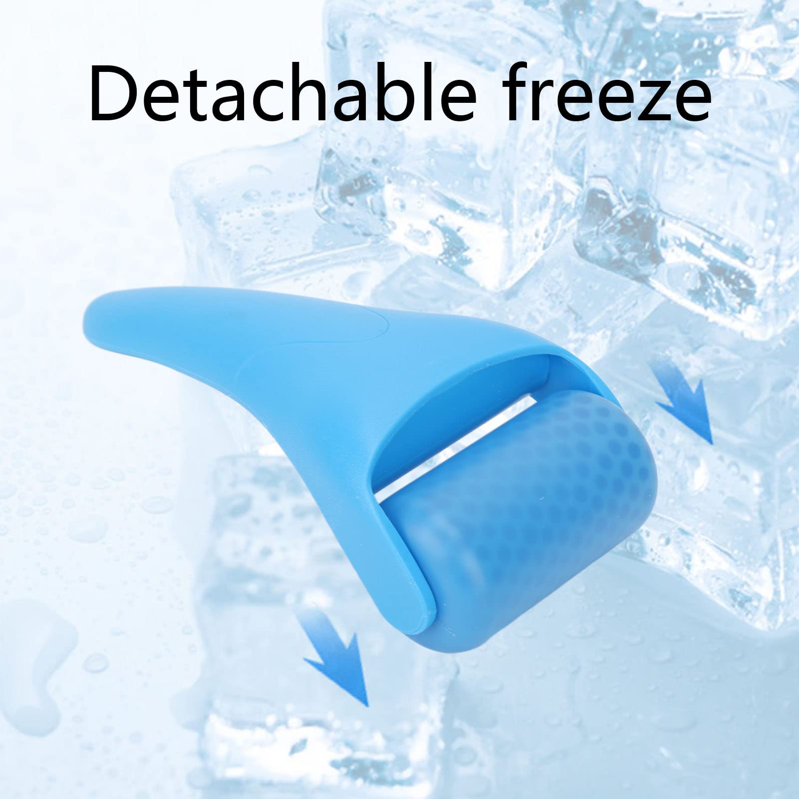 EXCLUZO Ice Roller for Face & Body - Reduces Wrinkles, Puffiness & Dark Circles | Cooling Massage Tool for Salon & Home Use | Improves Skin Tone & Muscle Tension | Perfect for Post-Workout Recovery & Morning Skincare Routine (Blue)