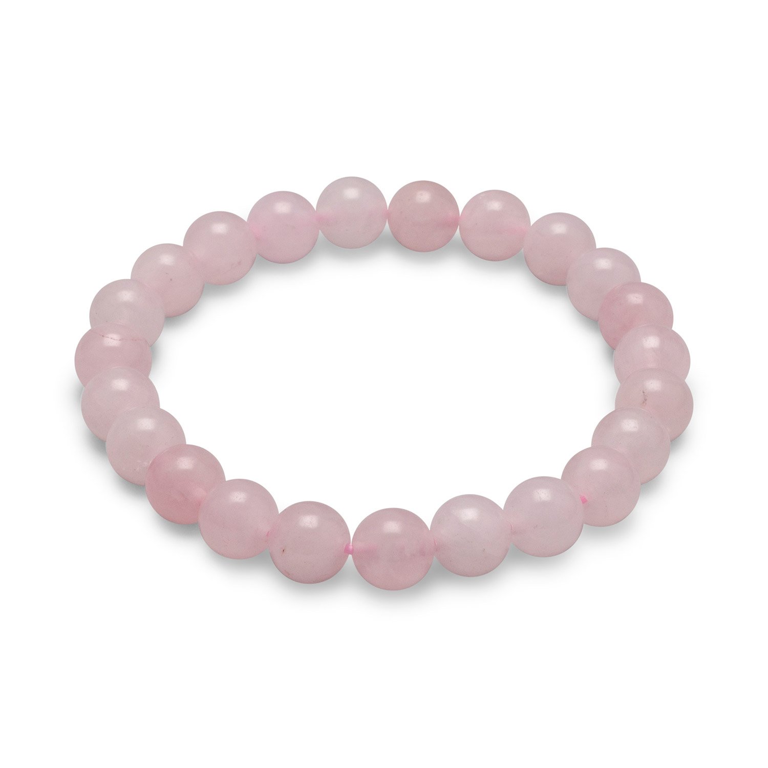 8mm Rose Quartz Bead Stretch Bracelet - Healing Crystal Jewelry for Women, Natural Stone Adjustable Wristband, Spiritual Gift for Meditation, Yoga & Positive Energy