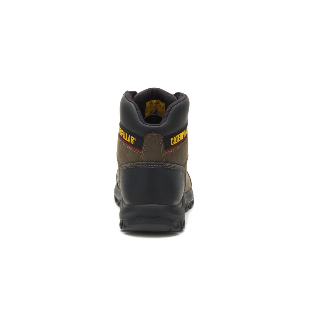 Caterpillar P90802 ASTM F2413-18 EH SR Steel Toe Leather Work Boots - Dark Gull Grey for Construction & Industrial Safety