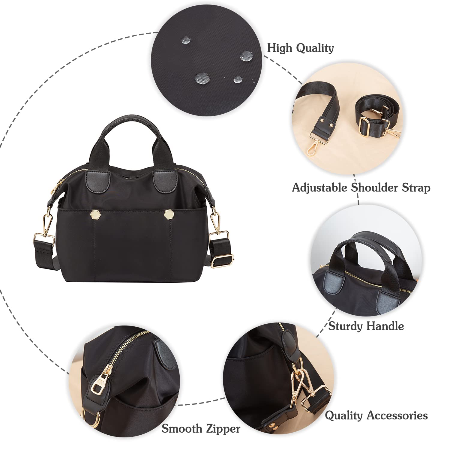 PORRASSO Women's Crossbody Bag - Stylish Shoulder Purse, Multi-Functional Handbag for Ladies, Perfect for Work, Travel & Everyday Use
