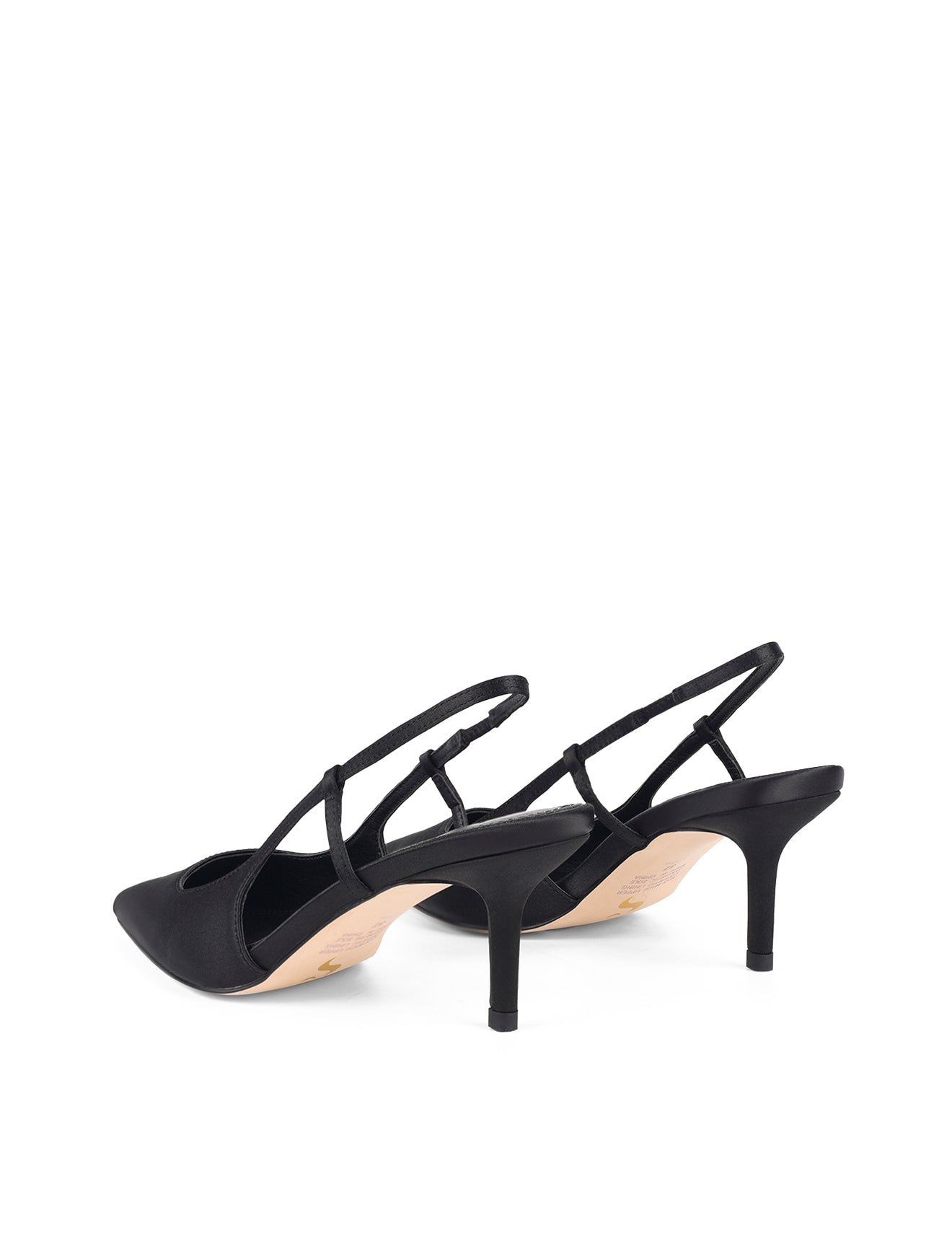 Yohana Women's Black Satin Heeled Slingback Sandals - Elegant Dress Shoes for Weddings, Parties & Evening Events