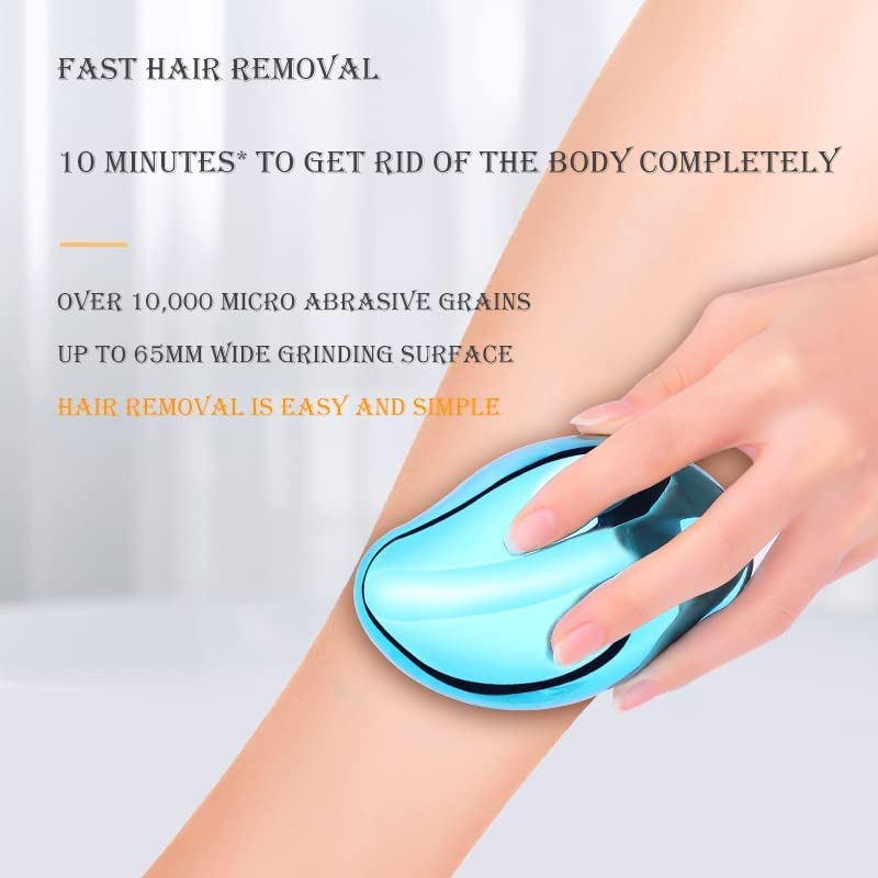 Nano Crystal Hair Removal Stone - Painless Exfoliation Tool for Smooth Skin | Fast & Easy Magic Crystal Hair Eraser (Gold) | Perfect for Facial, Legs & Bikini Line Hair Removal at Home