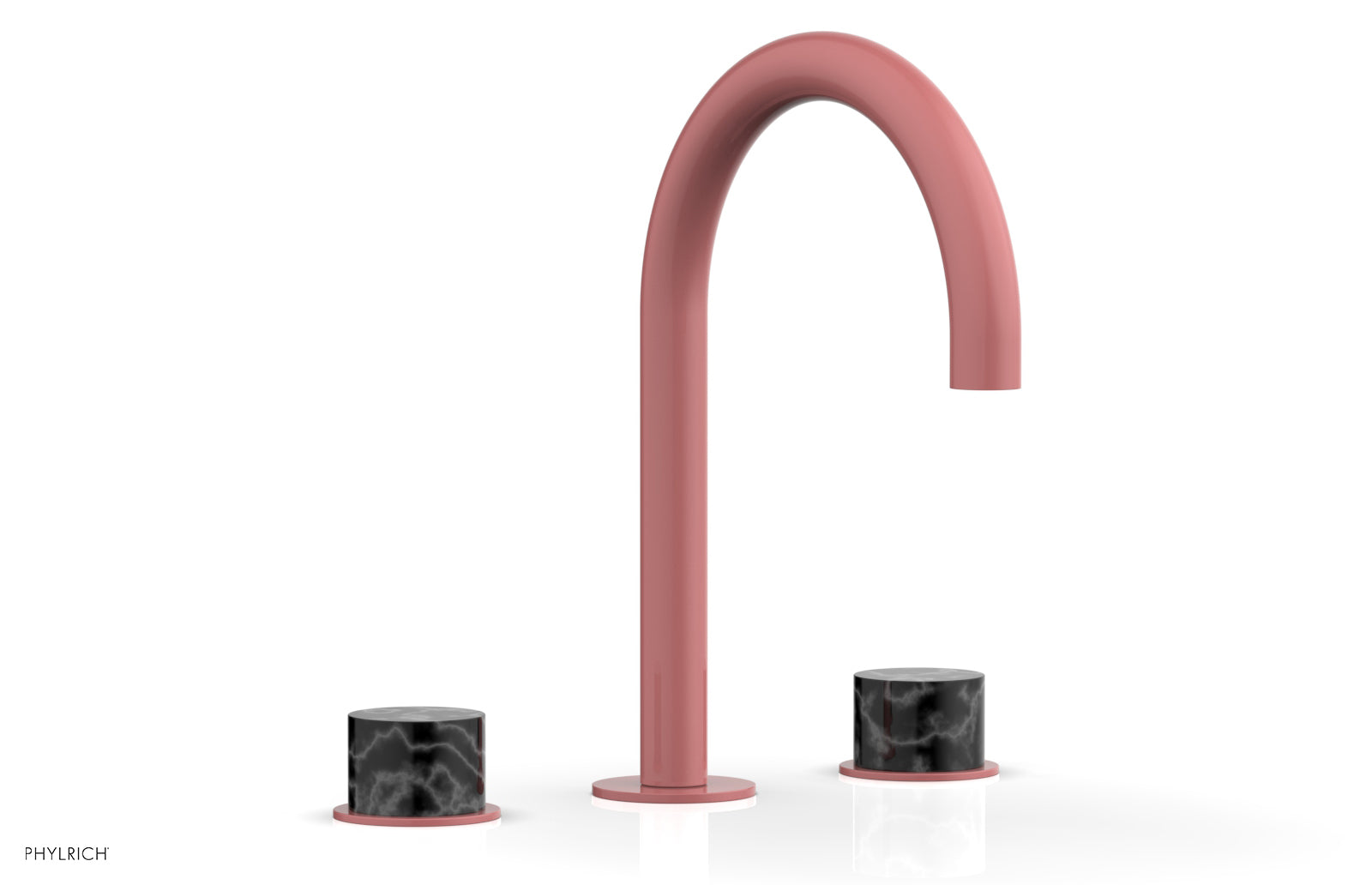 Premium BASIC II Widespread Bathroom Faucet with Black Marble Handles - 8 Inch Centerset, Matte Black Finish for Modern Vanities - Perfect for Guest Bathrooms & Powder Rooms