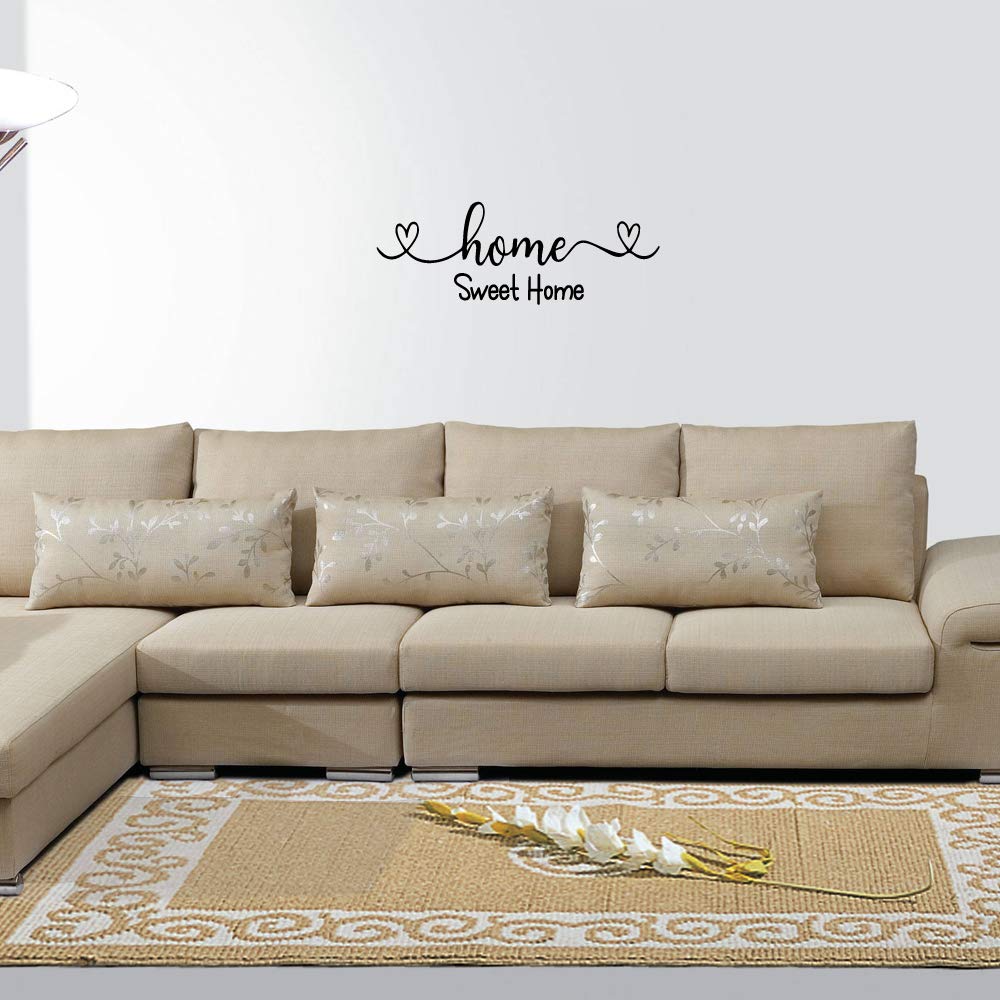 Heart-Shaped Vinyl Wall Decal - Home Sweet Home Décor Letters for Bedroom & Living Room