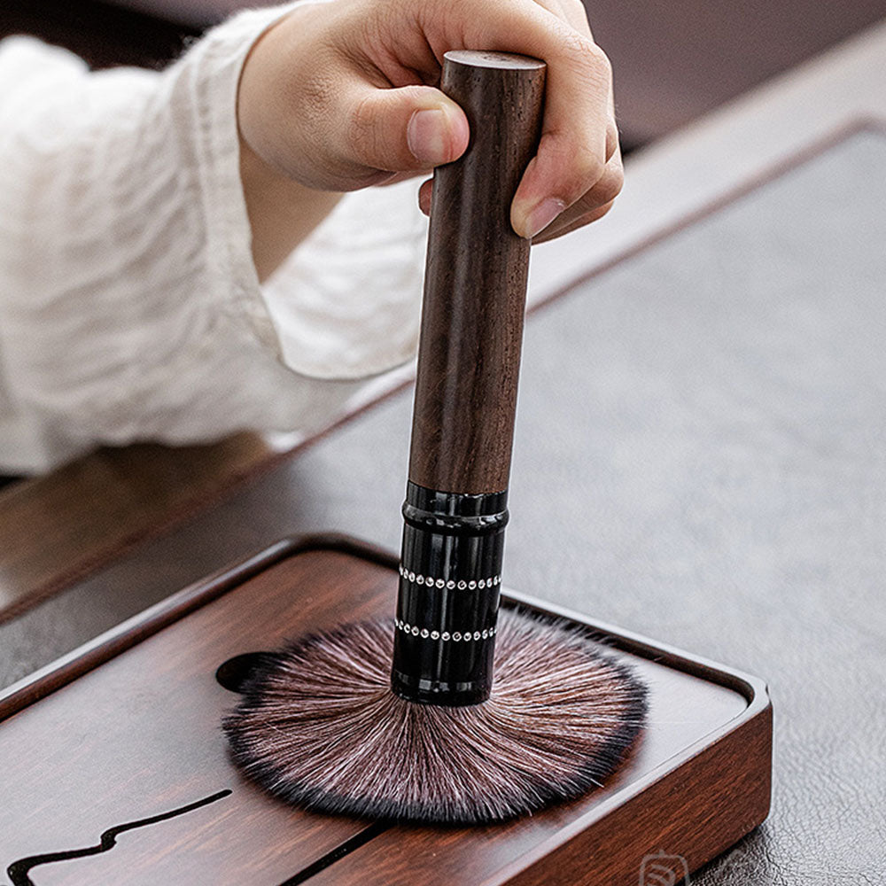 Premium Ebony Wood Tea Set with Black Ceramic Holder - Traditional Japanese Style Tea Accessories for Matcha, Green Tea & Herbal Brewing - Perfect for Tea Ceremonies, Home Decor & Gift Giving