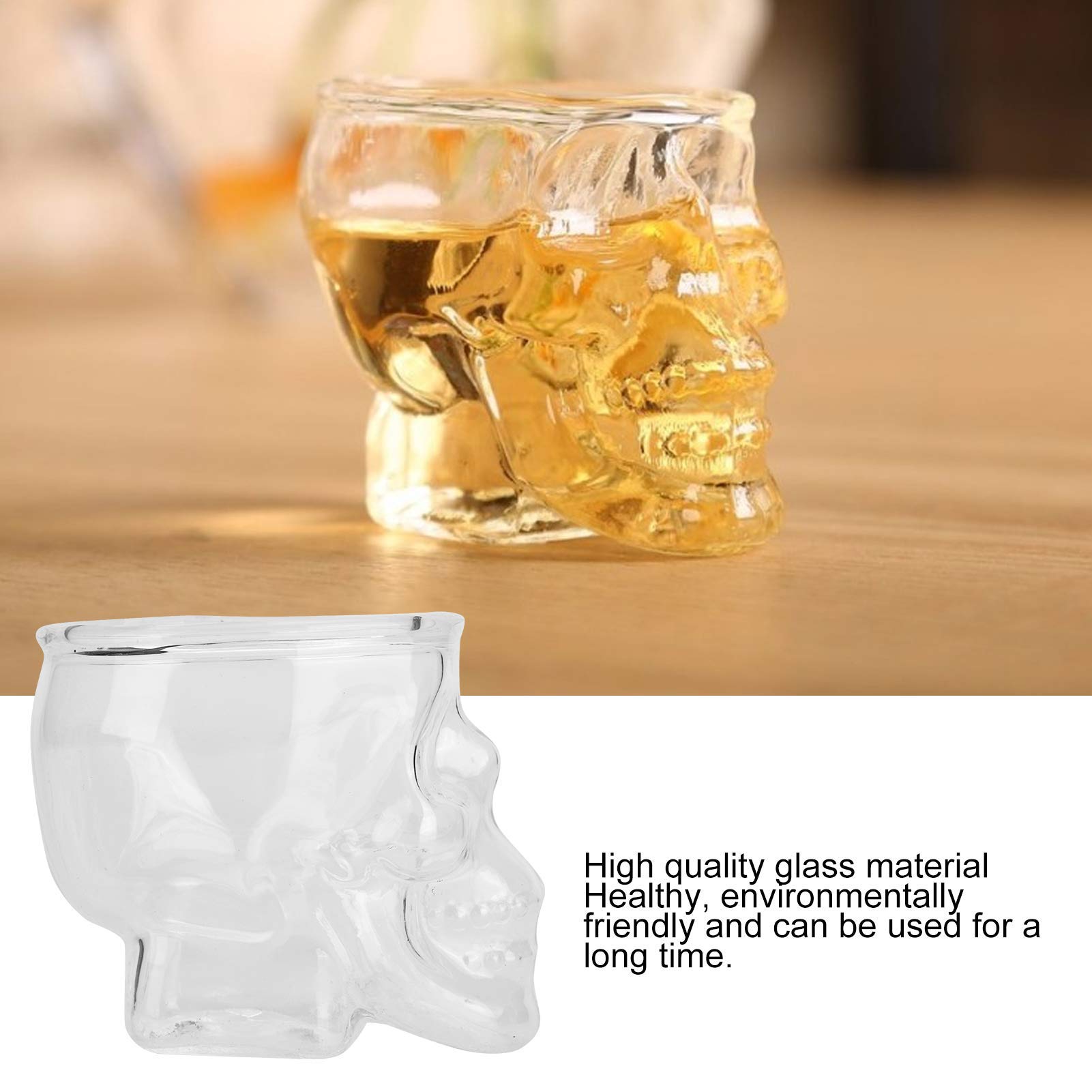 Premium 3D Skull Shot Glasses Set of 6 - 75ml Crystal Whiskey Shot Glasses for Cocktails, Wine & Liquor - Perfect for Halloween Parties, Themed Events & Home Bar Decor