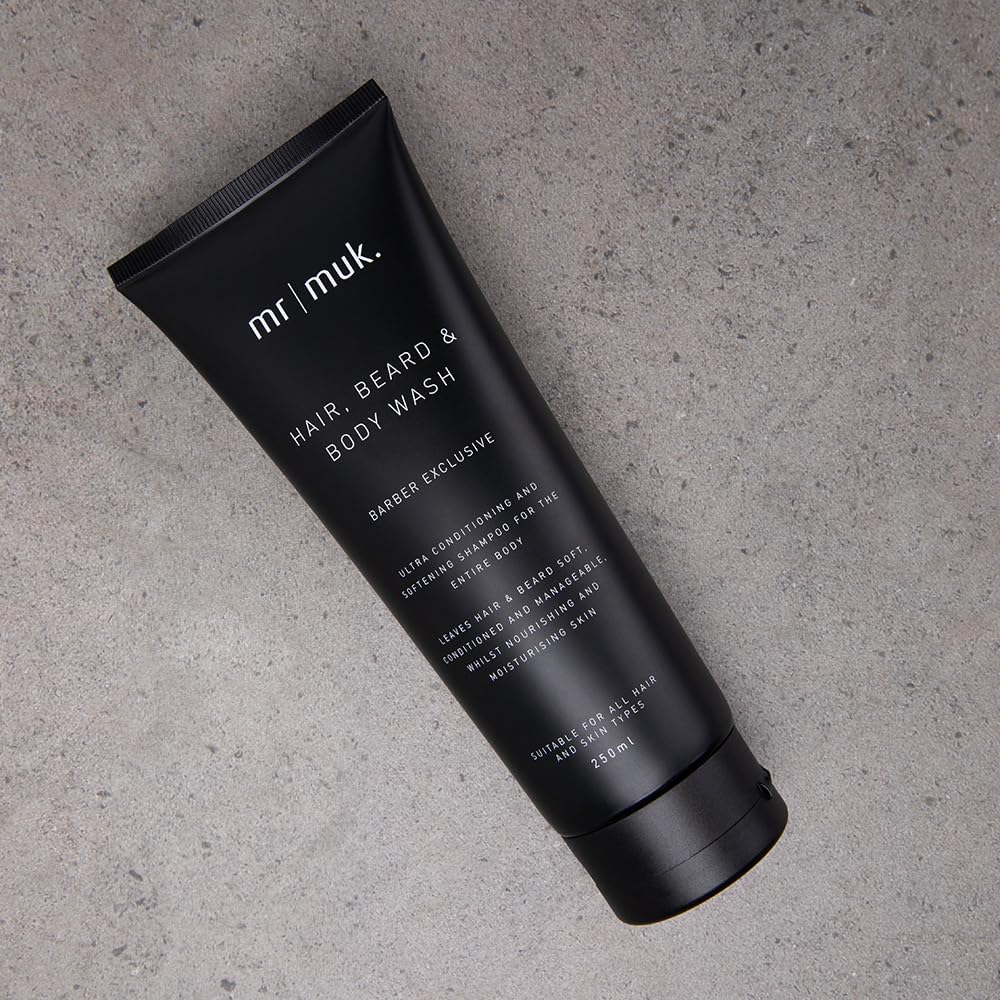 Mr MUK All-in-One Hair, Beard & Body Wash for Men - Natural & Hydrating Shampoo & Body Cleanser - Perfect for Gym, Travel & Daily Use