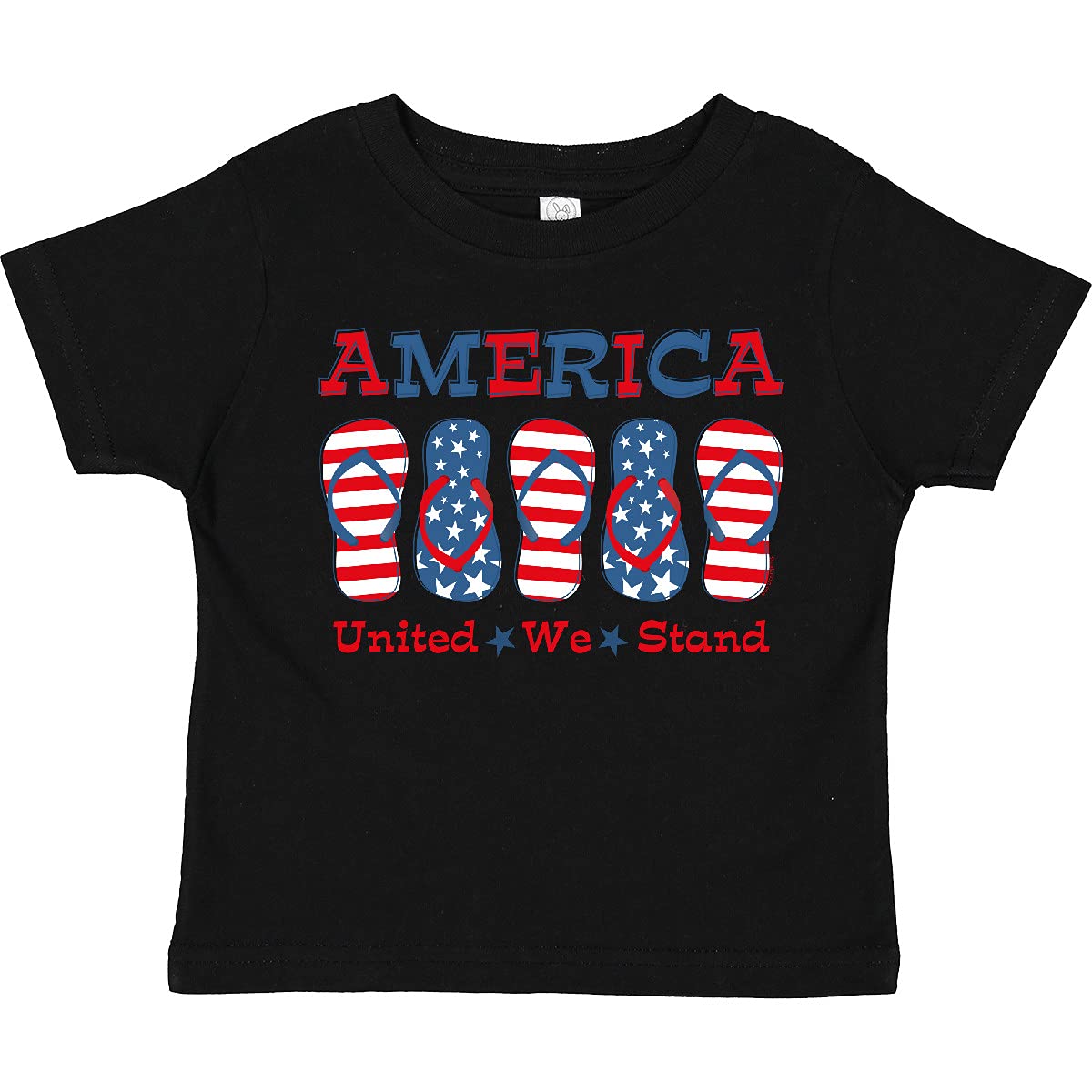 Inktastic Flip Flop America Toddler T-Shirt - Cute Summer Outfit for Kids, Patriotic Baby Clothes, Comfortable Cotton Tee for Boys & Girls - Perfect for Beach Vacations, 4th of July Celebrations & Family Outings