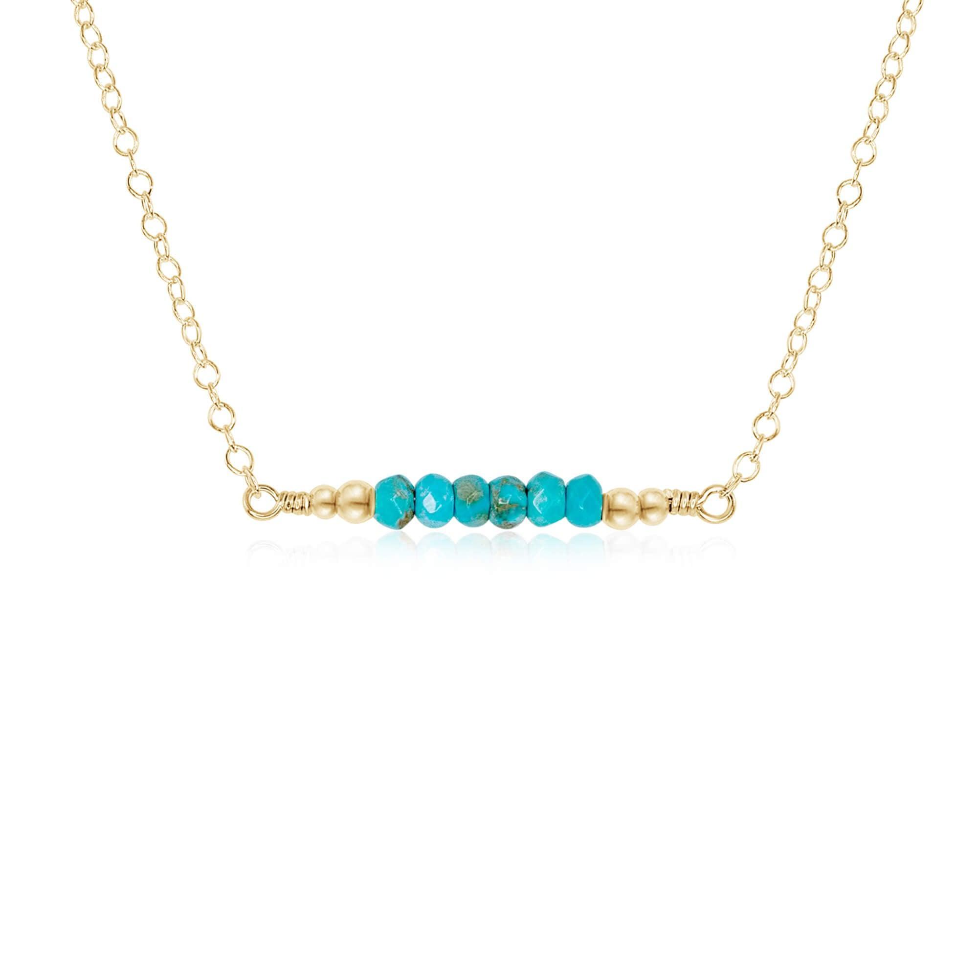 Sparkling Turquoise Faceted Bead Bar Necklace for Women - Elegant Bohemian Jewelry for Parties, Weddings & Everyday Wear