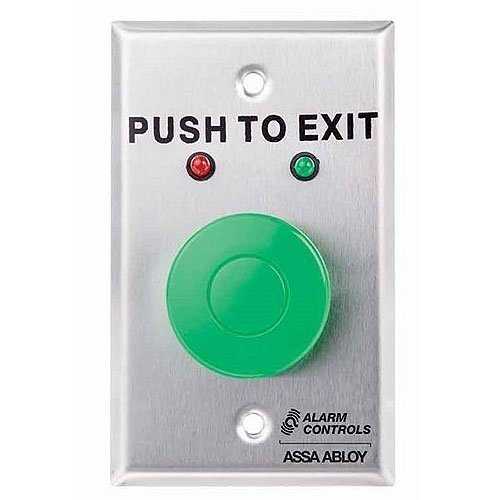 Alarm Controls TS 1LATCHRED Push to Exit Button - Stainless Steel Request to Exit Station for Commercial Buildings & Security Systems