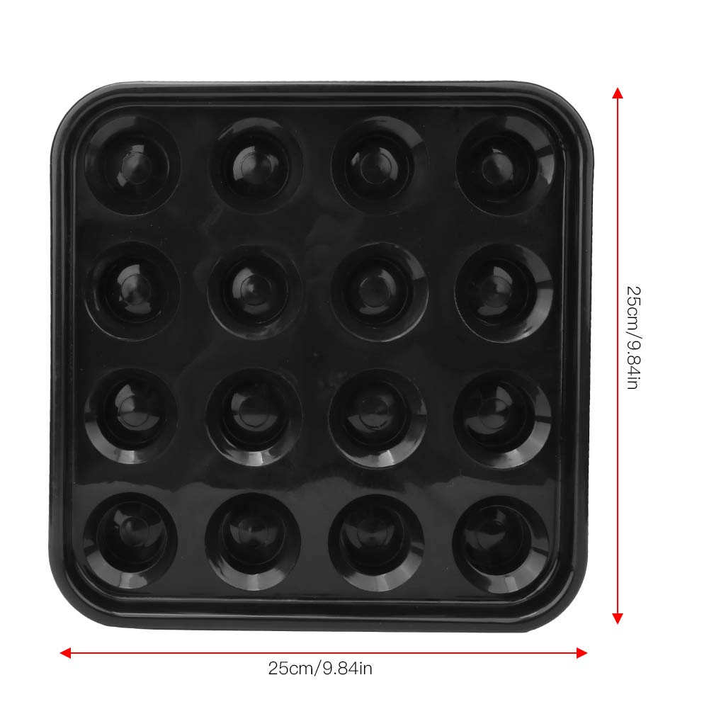 16-Ball Pool Ball Tray - Black Plastic Billiard Ball Holder & Storage Organizer for Pool, Snooker & Billiards | Perfect for Home Game Rooms, Bars & Pool Halls
