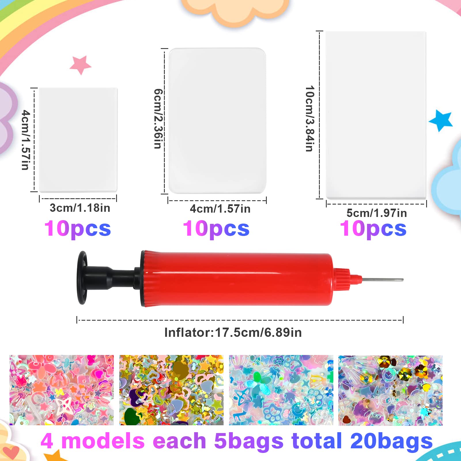 FORMIZON 51-Piece Transparent Bubble Tape Kit with Glitter - DIY Inflatable Nano Bubble Tape for Kids Crafts, Party Favors & Sensory Play - Fun Bubble Blowing Activity for Children's Birthday, Classroom & Family Bonding