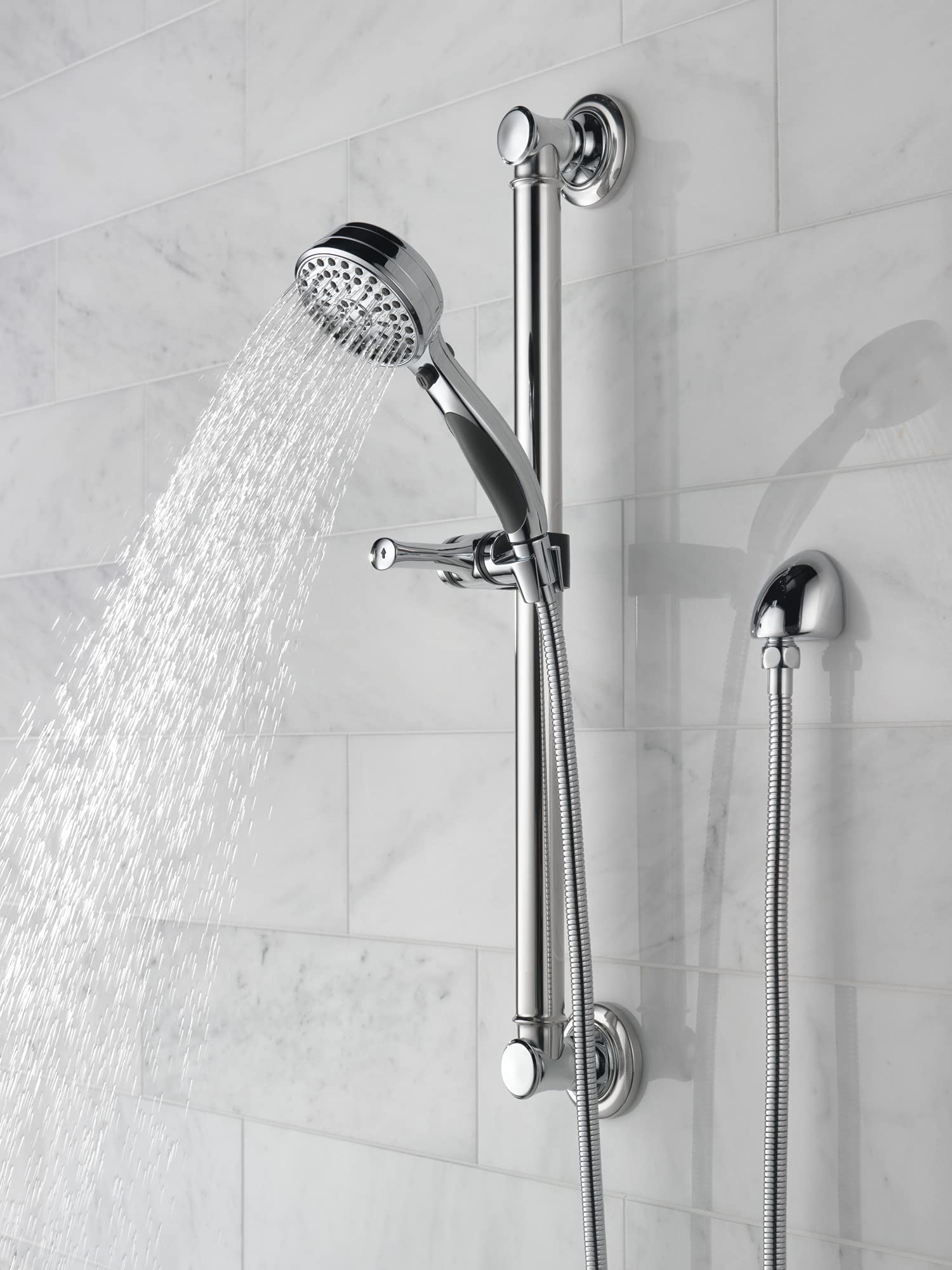 Delta Faucet 9-Spray Slide Bar Handheld Shower Head with Hose - Chrome 51900 - Adjustable Shower System for Bathroom, Spa, and Relaxation