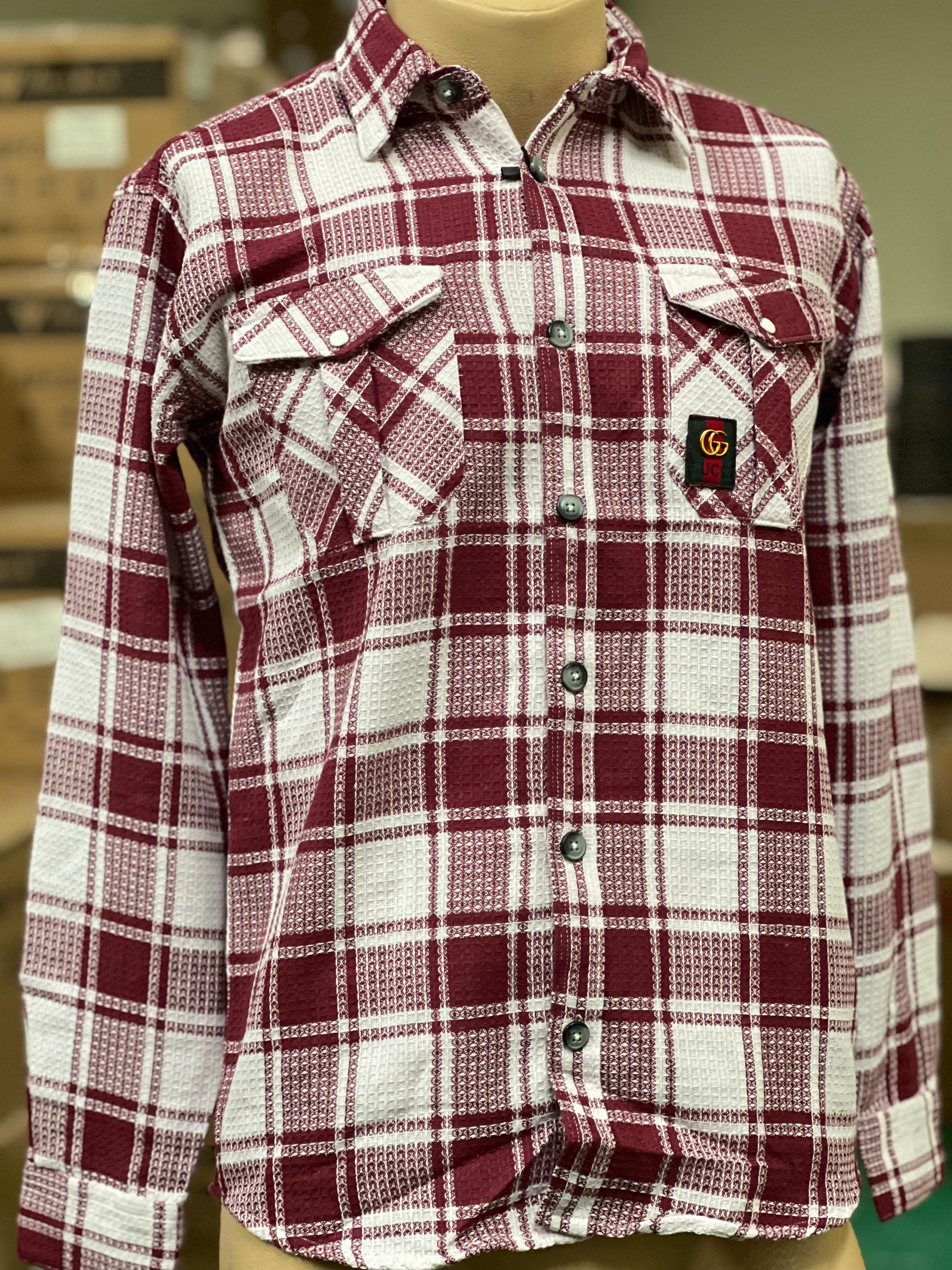 GUCCI Men's Classic Flannel Shirt - Premium Cotton Plaid Button Down for Casual & Business Wear - Perfect for Fall Winter Layering and Office Style