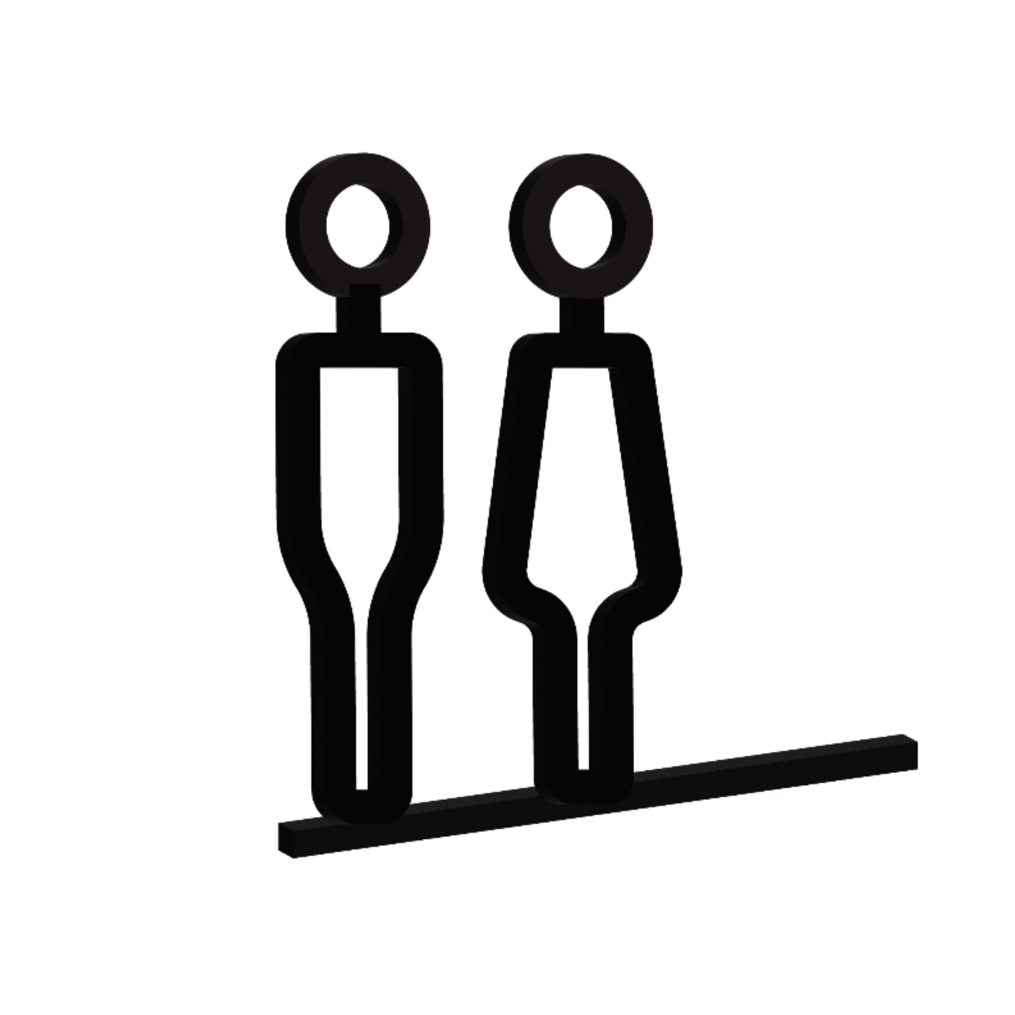 DESIGNSTUFF 3D Wall Sign - His & Hers Black Metal Home Decor for Bedroom, Living Room, Wedding Gift