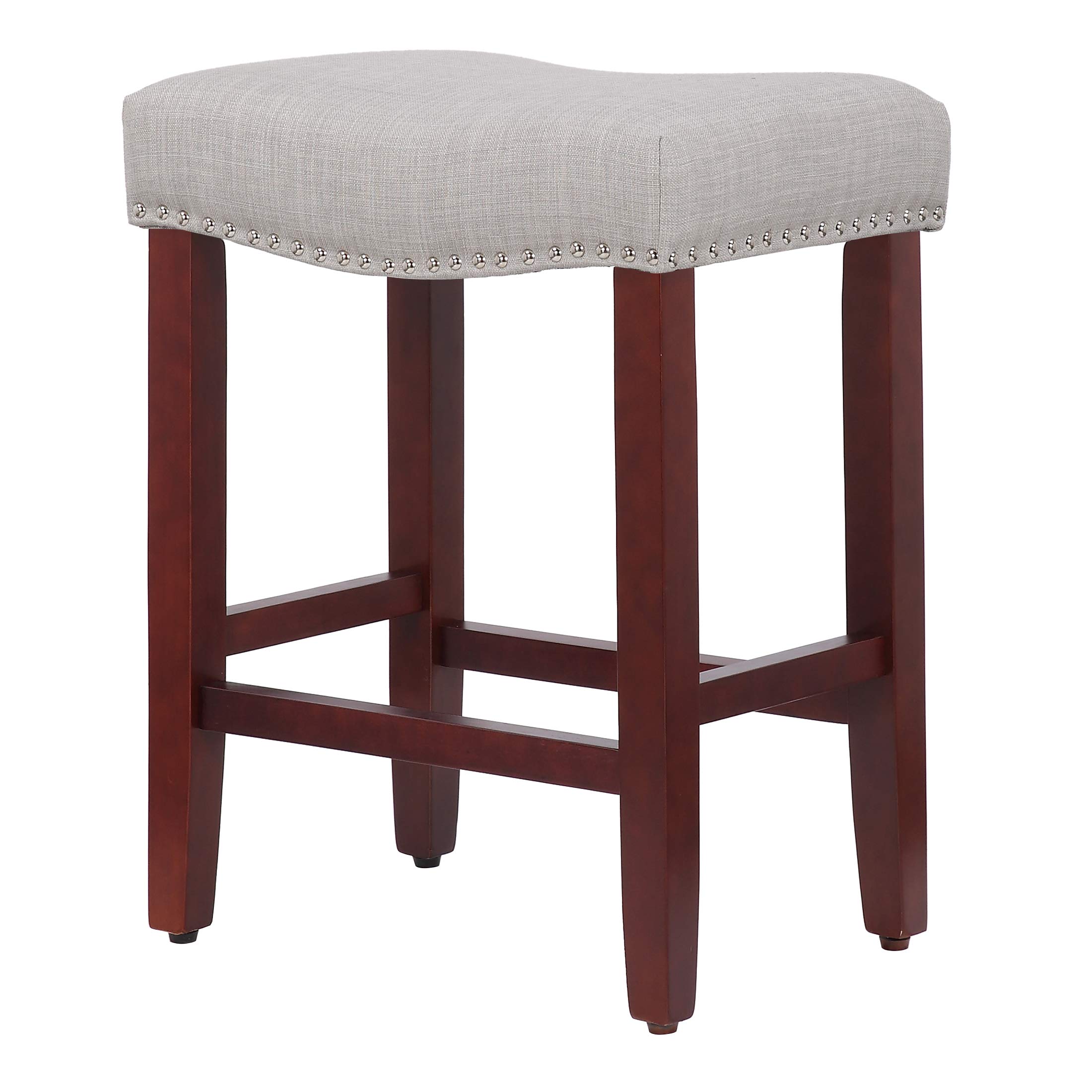 2-Pack Gray Upholstered Counter Stools 24