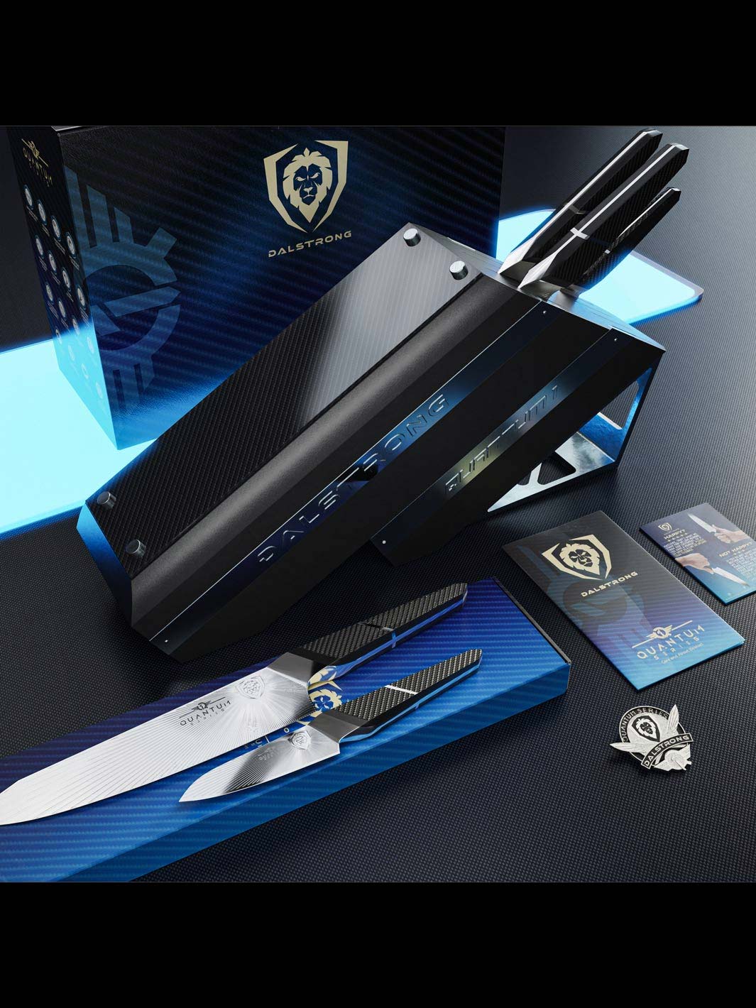 Dalstrong Quantum 1 Series 5-Piece Knife Block Set - High-Quality Kitchen Knives for Professional Chefs & Home Cooking | Perfect for Meat Cutting, Vegetable Chopping & Food Preparation