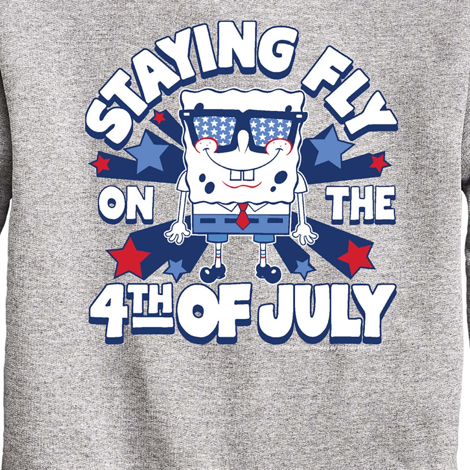 HYBRID APPAREL Spongebob Squarepants 4th of July Fleece Sweatshirt for Toddler & Youth - Soft Crewneck Pullover for Kids Holiday Celebrations & Casual Wear