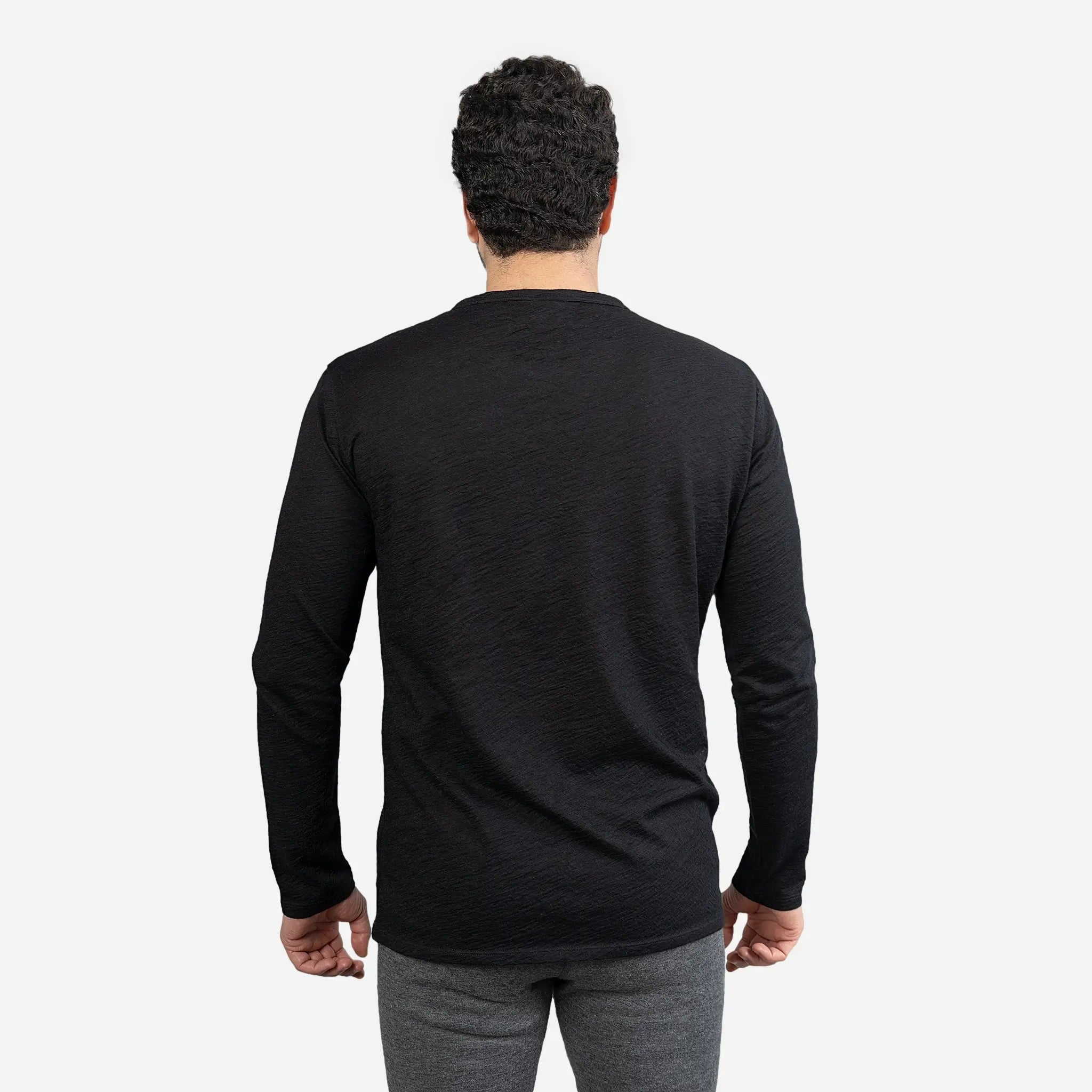 Premium Men's Alpaca Wool Long Sleeve T-Shirt - 160 Ultralight Thermal Base Layer for Hiking, Camping & Winter Outdoor Activities