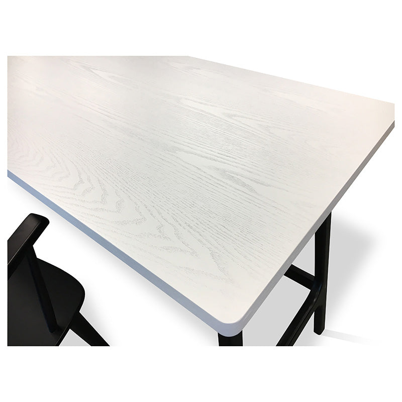 Modern MOREY Study Desk in White & Black - Perfect for Home Office, Dorm Room, and Small Spaces