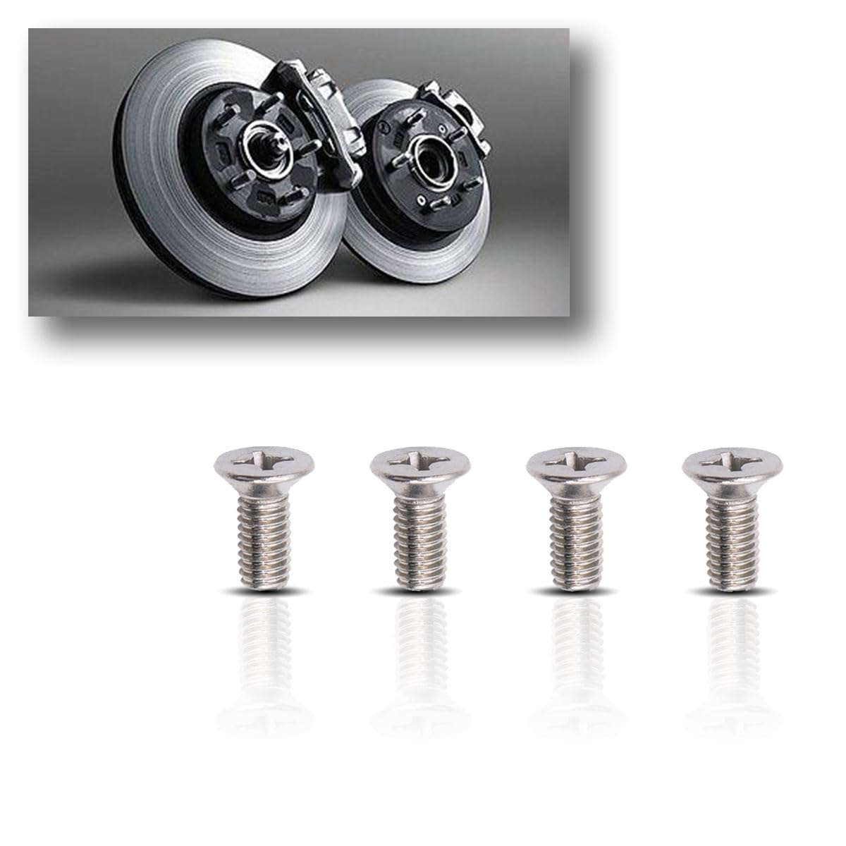 Honda Acura Brake Disc Screw Kit - 4-Pack Stainless Steel Retaining Bolts for Front & Rear Rotors - Perfect for DIY Auto Repair