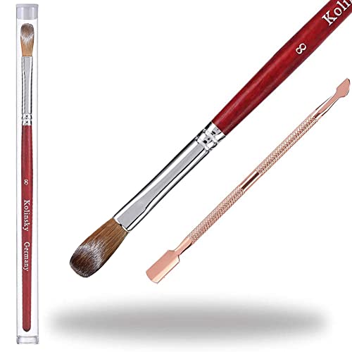 Premium Kolinsky Sable Acrylic Nail Brush - Size 8 with Wooden Handle for Professional Acrylic Powder & Gel Nail Art - Perfect for Salon, Home Manicure & DIY Nail Designs