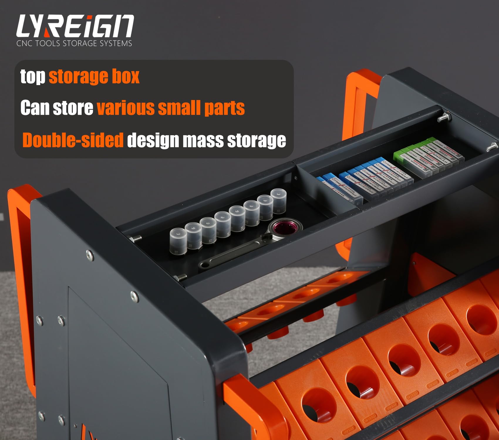 HSK100 CNC Tool Cart - 24 Capacity 3-Tier Rolling Tool Organizer with CNC Wheels | Mobile Tool Holder Cart for Cat 40 & CNC Machines | Workshop & Garage Storage Solution