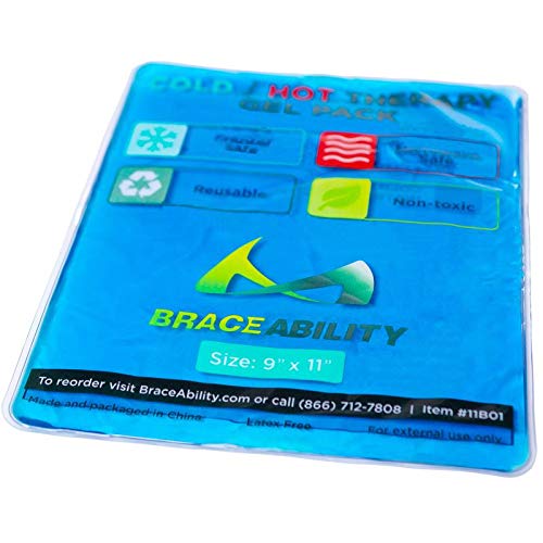 BraceAbility Reusable Hot & Cold Therapy Gel Pack for Injuries - Flexible Ice & Heat Wrap for Back, Hip, Knee Pain Relief - Large 9