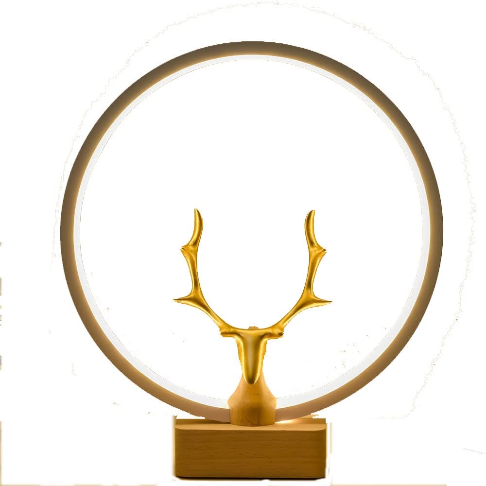 **Magnetic Balance Table Lamp - Wood Base Night Light for Bedroom, Living Room & Farmhouse Decor - Adjustable Desk Lamp with White Lampshade - Perfect for Reading, Relaxing & Ambient Lighting**