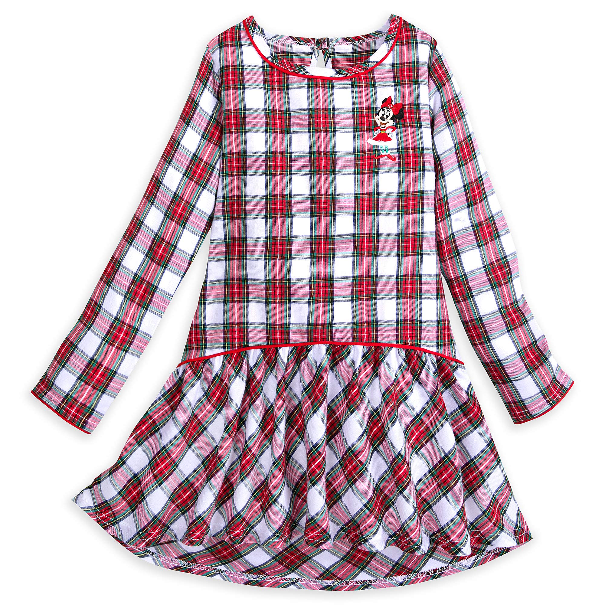 Disney Minnie Mouse Holiday Plaid Nightshirt for Girls - Soft Christmas Pajama Top for Toddler & Kids - Cozy Sleepwear for Winter Nights & Family Gatherings