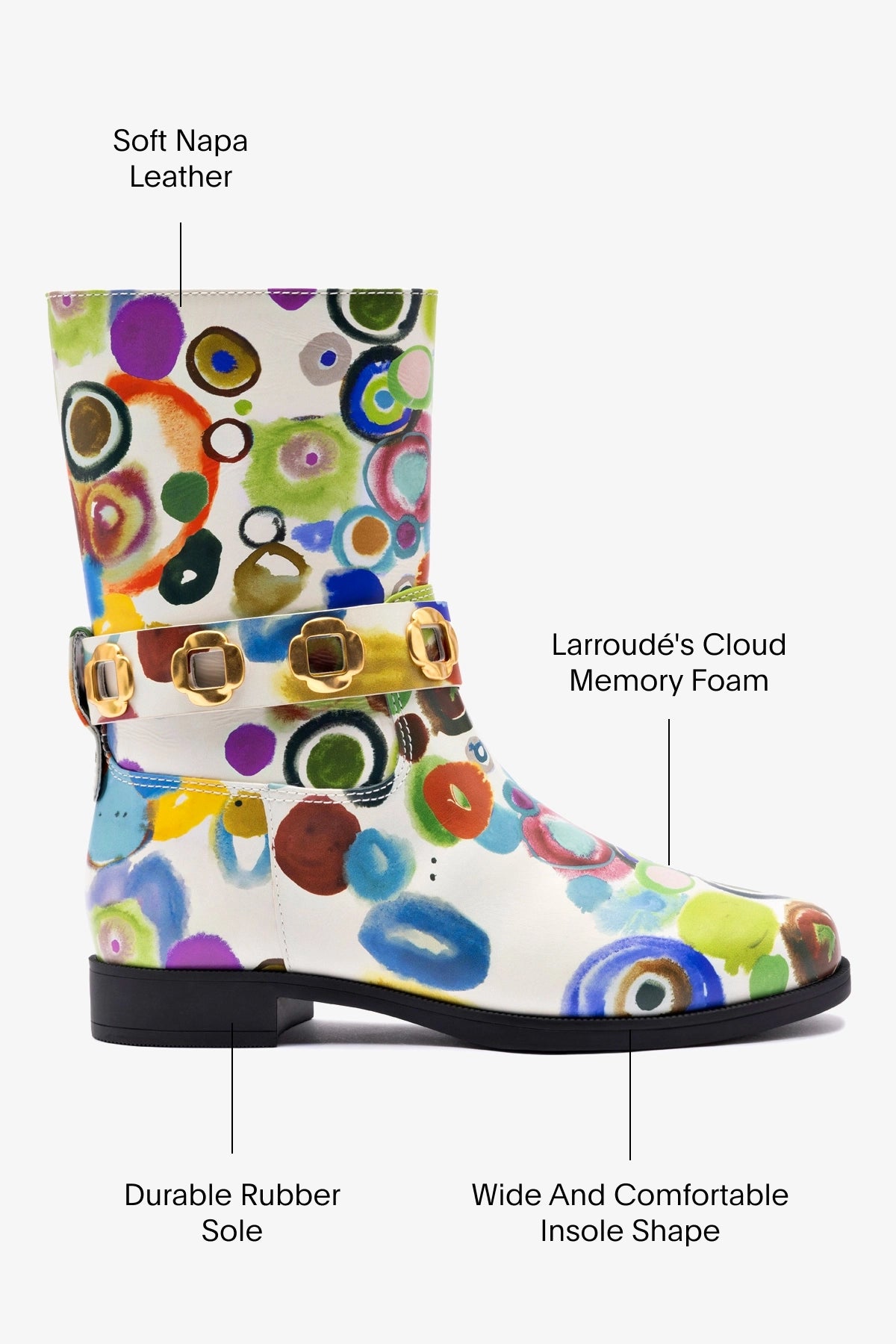 Larroudé x Libertine Milan Flat Bootie - Women's Fashion Ankle Boots | Stylish & Comfortable for Casual Outings, Work & Date Nights