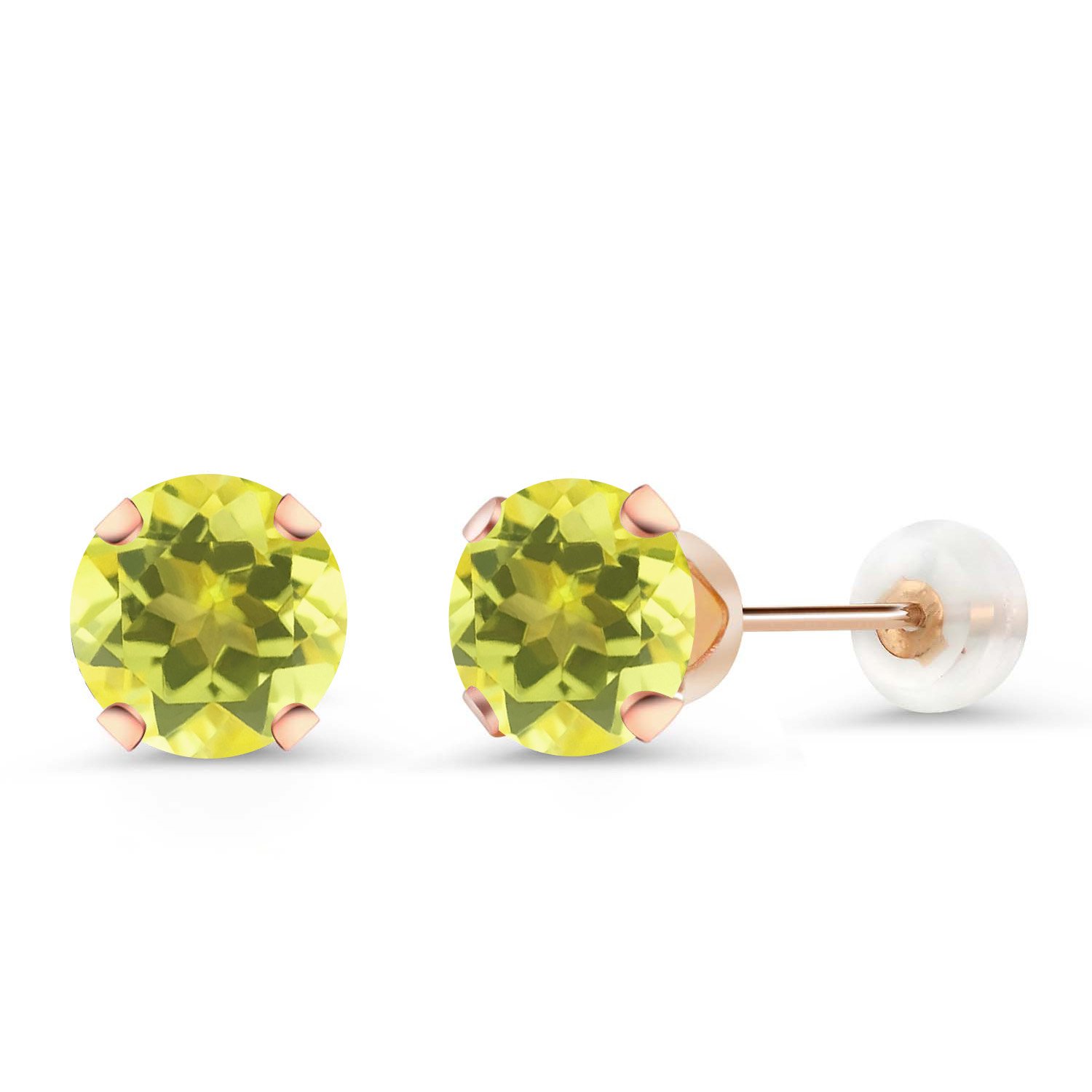 10K Rose Gold Round Birthstone Stud Earrings for Women & Men | 6MM Gemstone Jewelry | Perfect Gift for Birthday, Anniversary & Special Occasions