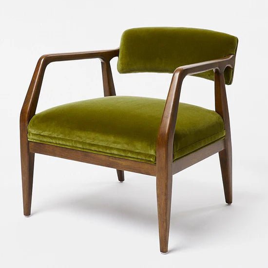 Handmade Designer Brown Wood Armchair - Modern Farmhouse Dining Chair for Kitchen, Living Room & Office - Solid Wood Comfortable Seating Furniture
