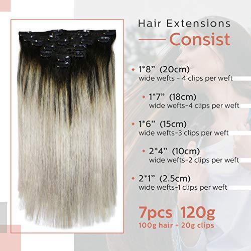 Premium 9A Brazilian Clip-In Human Hair Extensions - 7pcs Double Weft for Instant Volume & Length | Perfect for Weddings, Parties & Everyday Styling