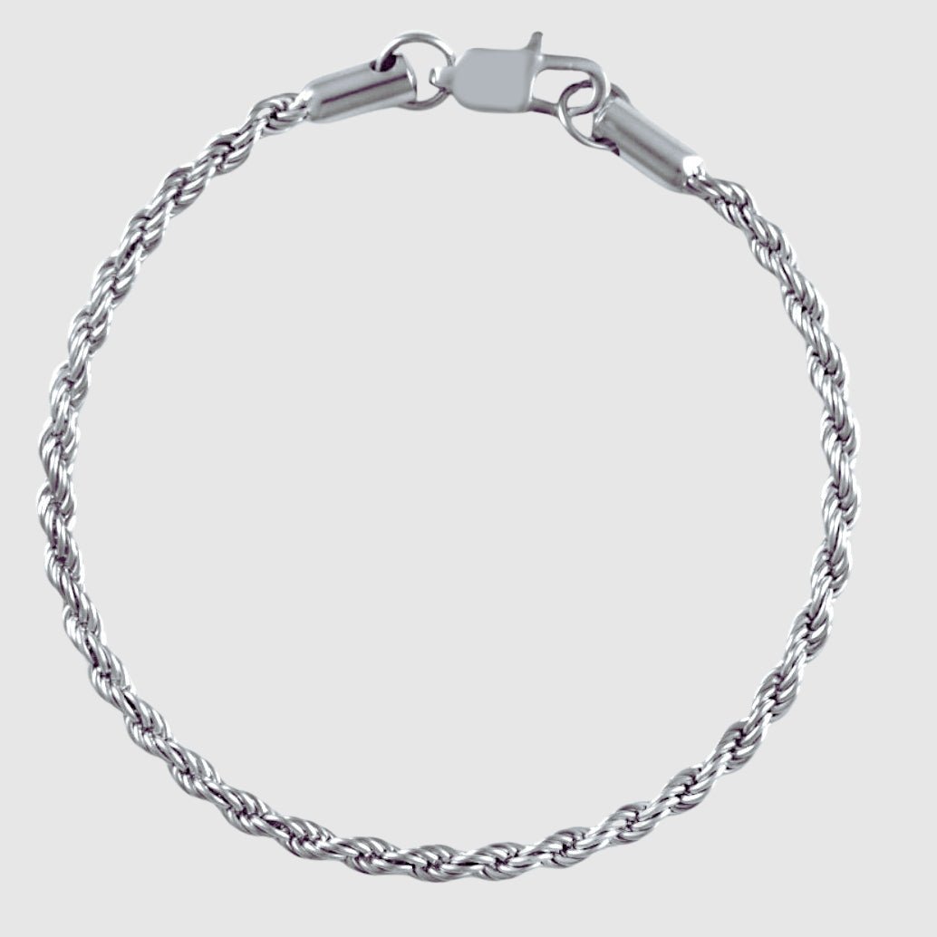 3mm Silver Rope Bracelet for Men & Women - Adjustable & Durable Jewelry for Everyday Wear, Gifts, and Fashion Accessories