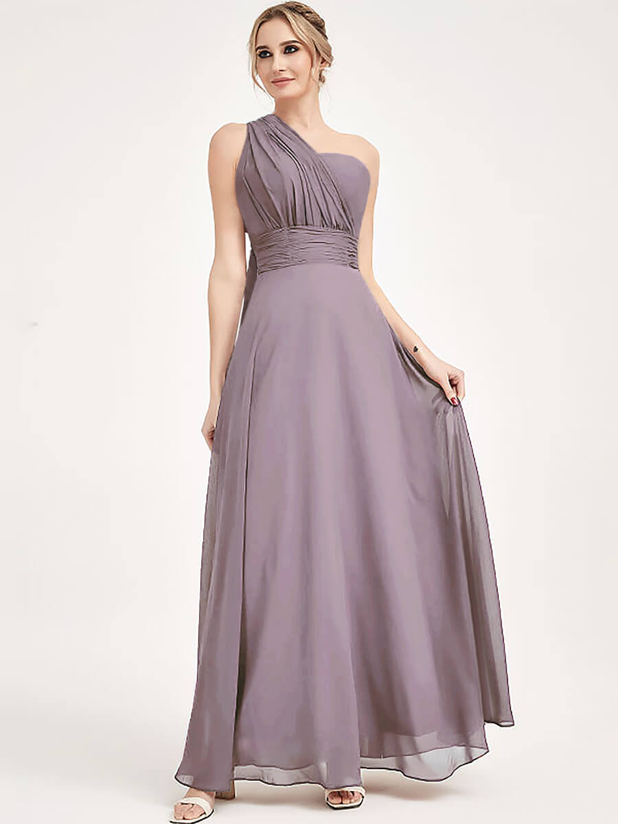 Elegant Dusk Convertible Chiffon Bridesmaid Dress - Wrap Style Floor Length Gown for Weddings, Prom & Formal Events