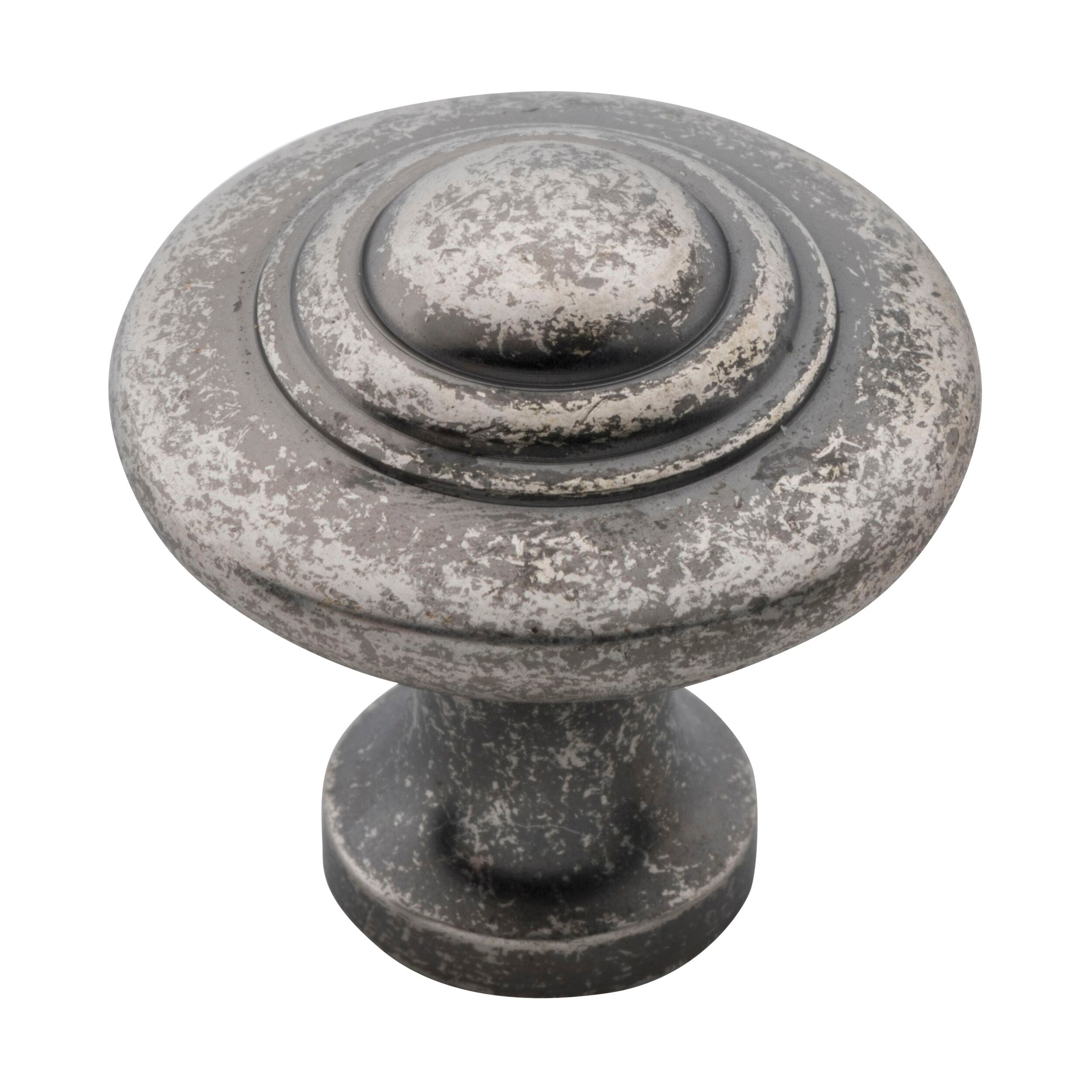 6437 Domed Cupboard Knob - Rumbled Nickel Finish - 32mm Diameter x 29mm Projection - Perfect for Kitchen Cabinets, Dressers & Furniture Hardware Upgrade