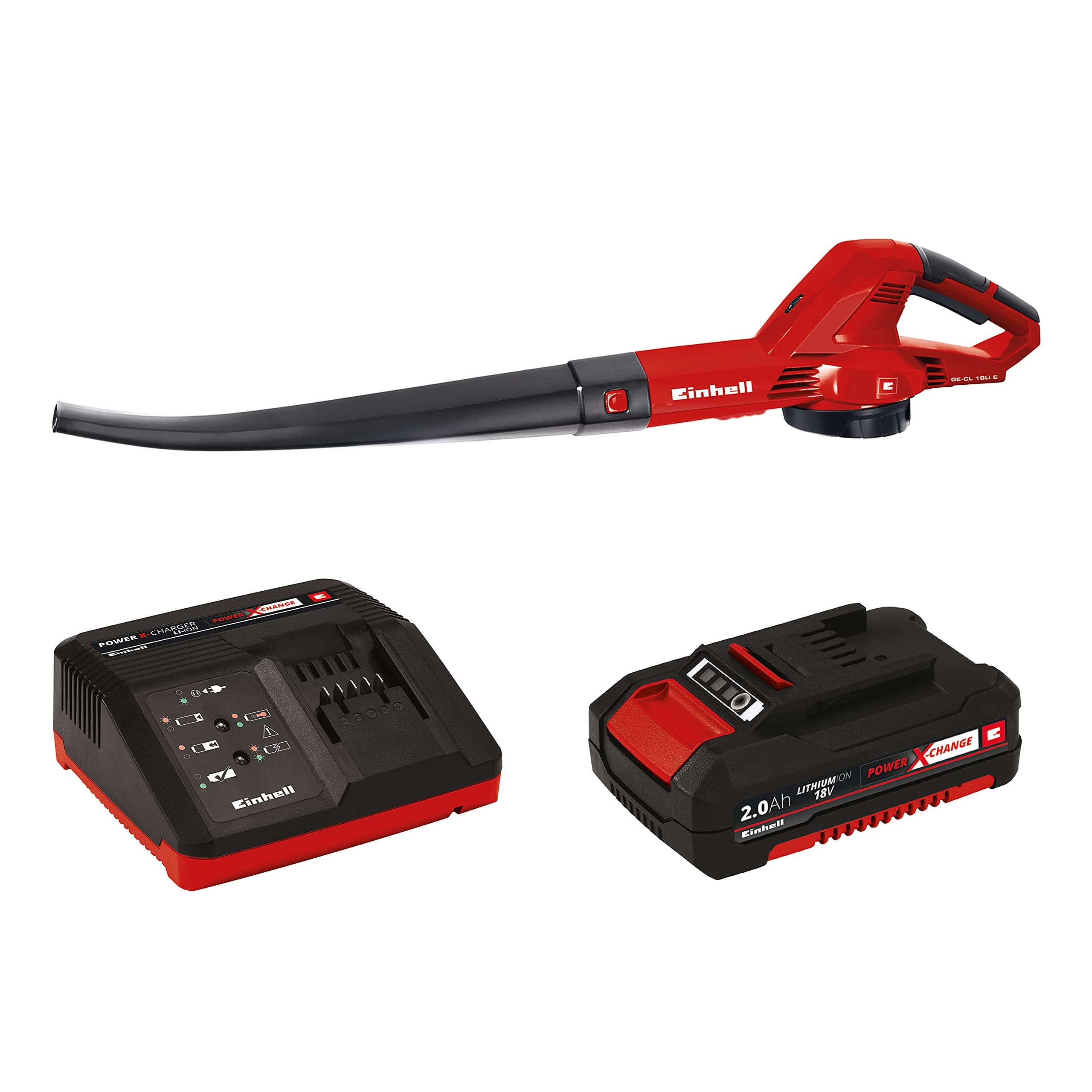 Einhell GE-CL 18V Cordless Leaf Blower - 130 MPH, 90 CFM, Variable Speed, Battery Powered (Includes 2.0Ah Battery & Fast Charger) - Perfect for Yard Cleanup, Patio Maintenance & Driveway Clearing