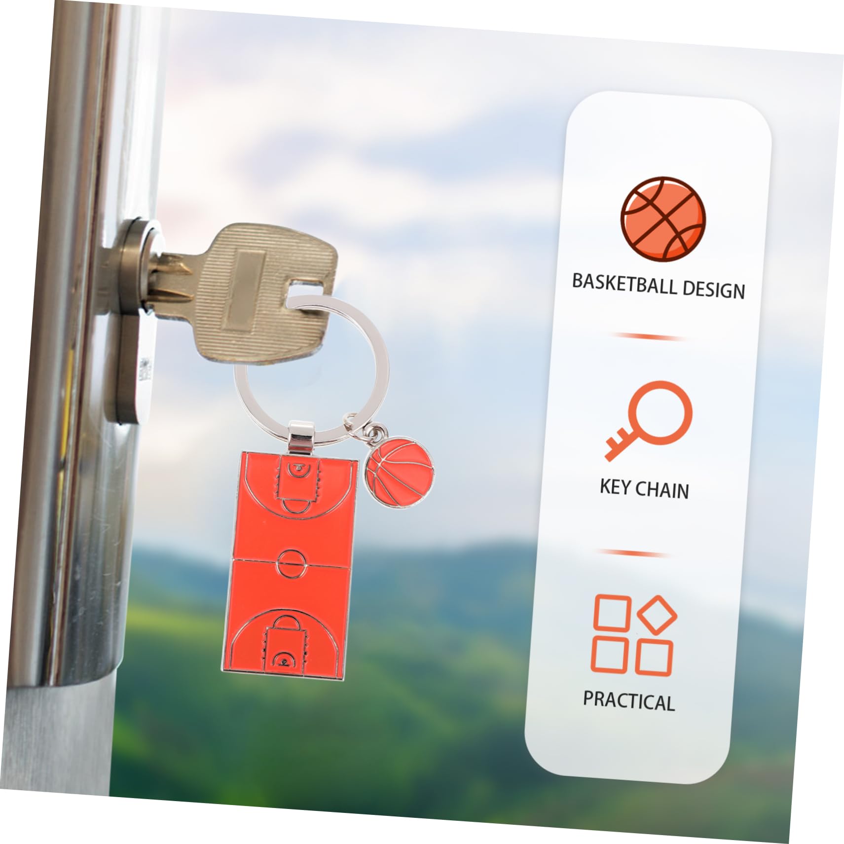 Balacoo 3-Piece Basketball Keychain Set - Sports Key Pendants for Men & Women - Perfect for Basketball Fans, Gifts, and Gym Bag Accessories
