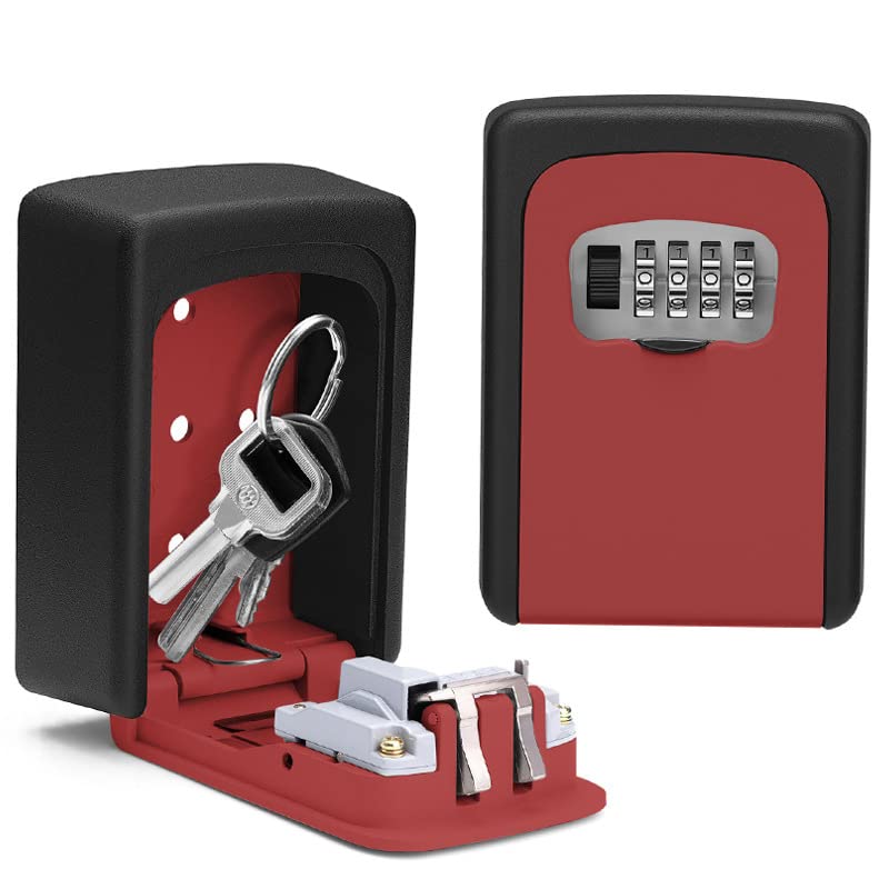 Vuirrm Wall Mounted Key Lock Box - Large Capacity 4 Digit Combination Lock for Spare Keys, Waterproof Key Storage Box for Home, Hotel & School Use | Perfect for Outdoor Key Access, Vacation Rentals & Emergency Entry