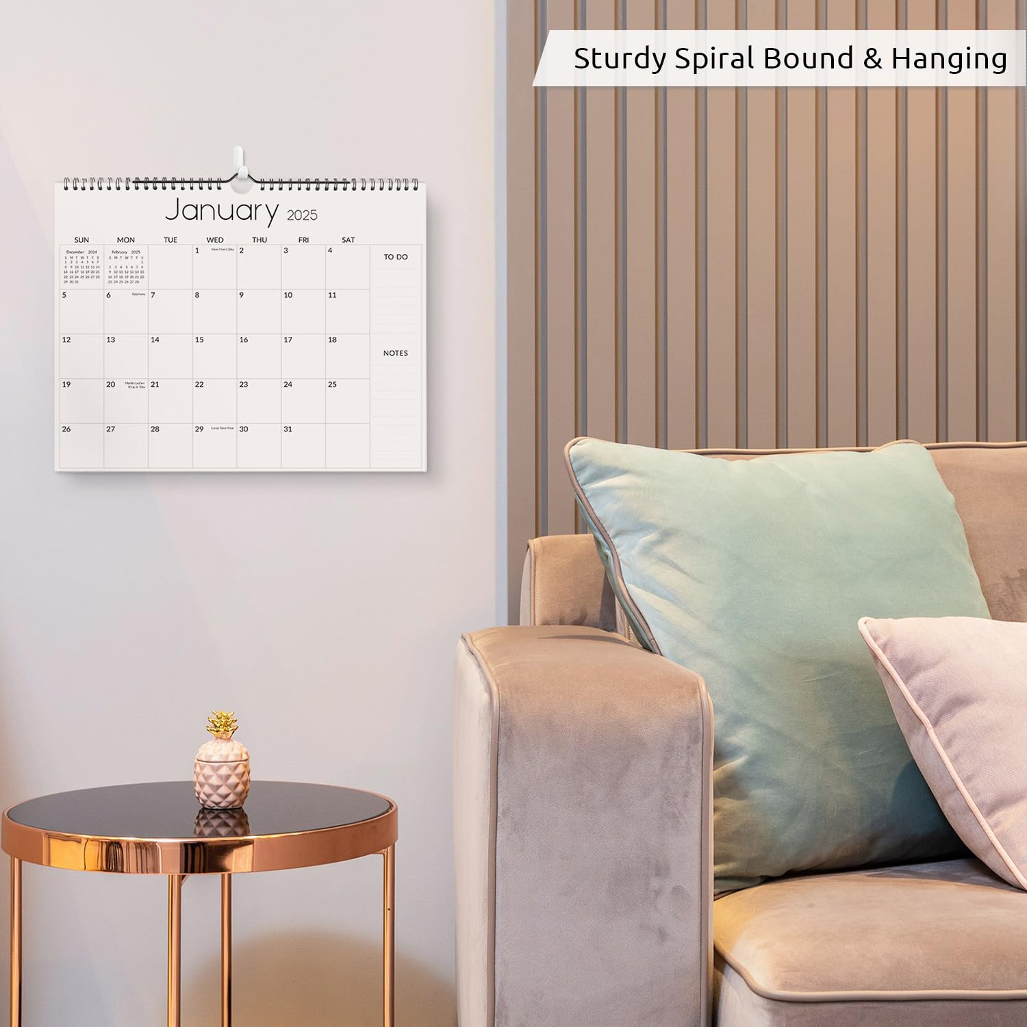 SKYDUE 2025-2026 Wall Calendar - 18 Month Planner from January 2025 to June 2026 with Bonus Stickers, 14.5