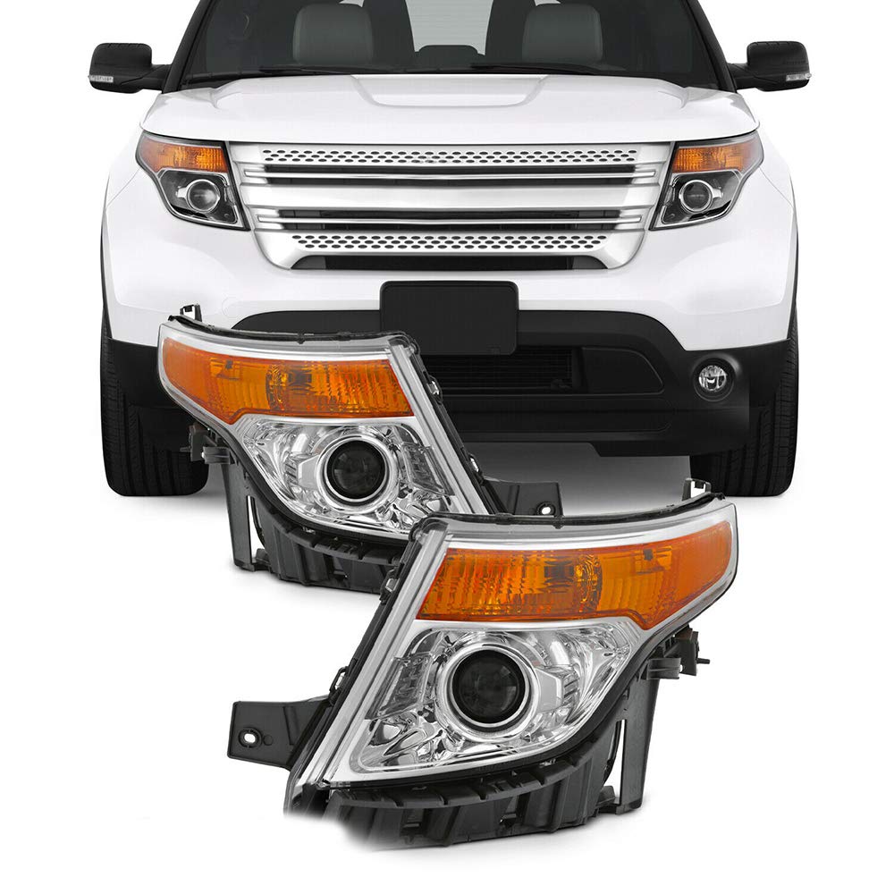 XEMRVGU Halogen Type Projector Headlights for 2011-2015 Models - Chrome Finish LH+RH Pair - Perfect for Night Driving & Car Upgrades