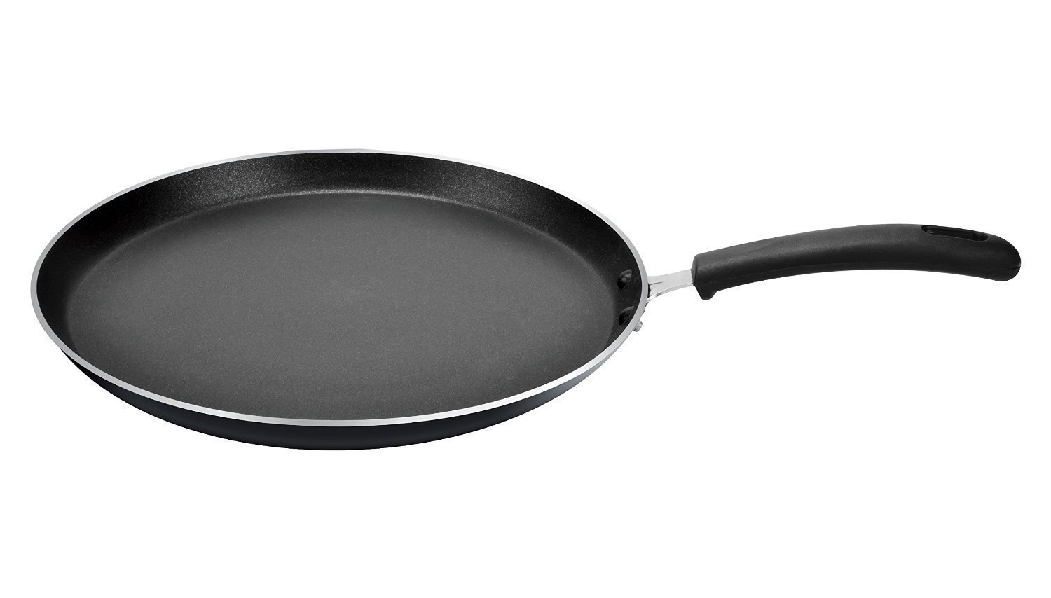Non-Stick Dosa Tawa Griddle Pan with Scrubber & Spatula - 12 Inch Round Indian Cooking Pan - Black & Red Valentine's Day Gift for Home Kitchen Use