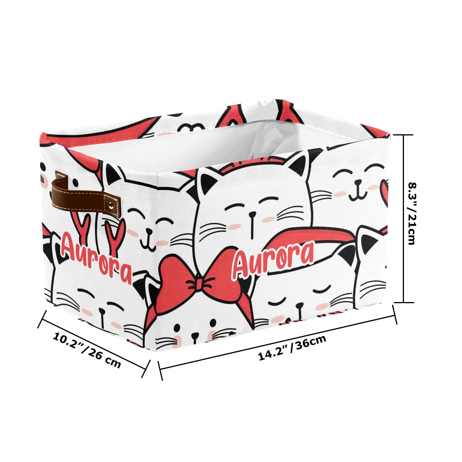 Deven Cat Christmas Personalized Large Storage Baskets with Handles - 4 Pack Organizing Bins for Toys, Bathroom, Nursery & Home Decor - Perfect for Holiday Gifts & Closet Organization