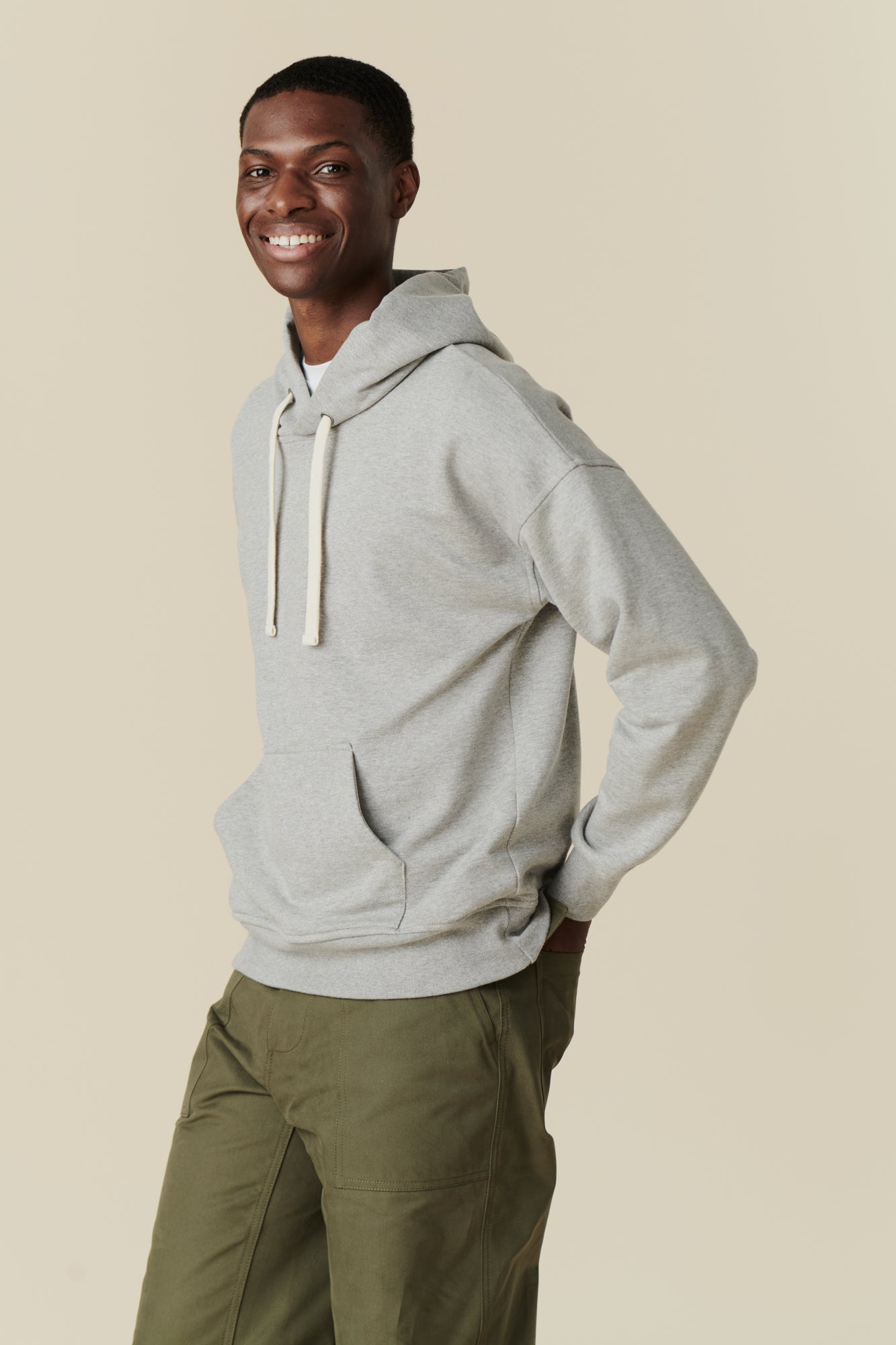 Men's Grey Marl Hooded Sweatshirt - Soft Cotton Pullover Hoodie for Casual Wear, Gym & Outdoor Activities