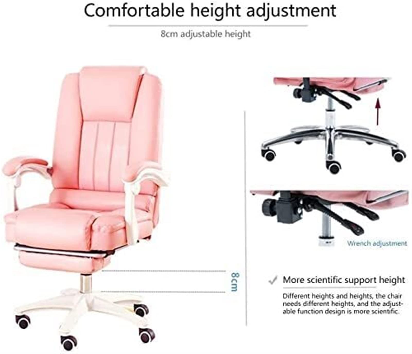 Ergonomic Office Chair - Adjustable Swivel Computer Desk Chair with Lumbar Support, Reclining Backrest, and Padded Armrests for Home Office & Gaming (Green) - Perfect for Long Work Hours, Online Meetings, and PC Gaming Sessions
